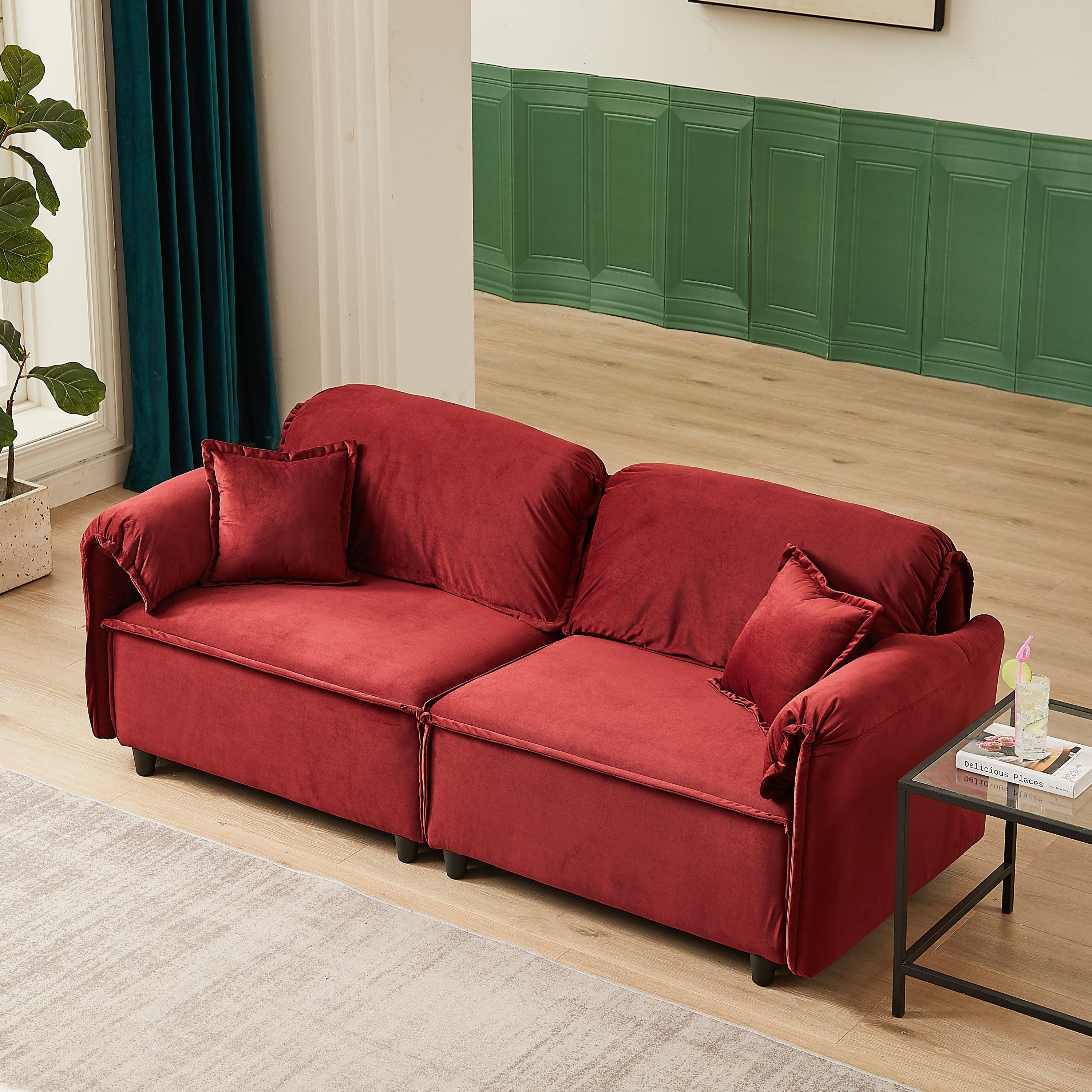 🆓🚛 Luxury Modern Style Living Room Upholstery Sofa, Velvet