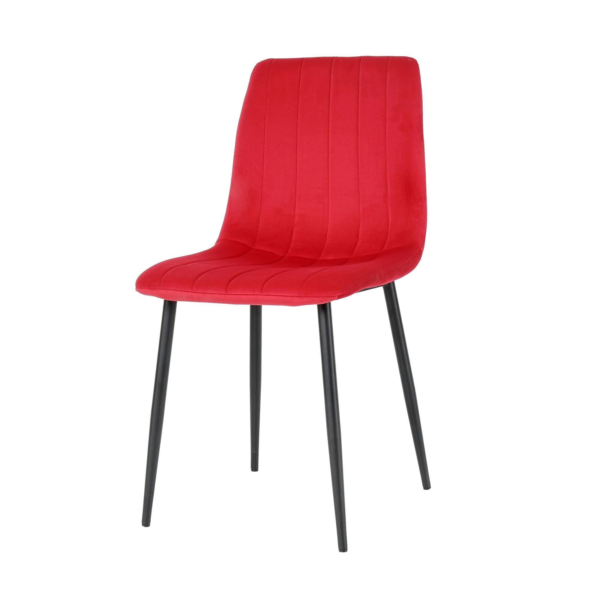 GIKILI Modern Dining Kitchen Chairs with Black Coated Metal Legs (set of 4), Red