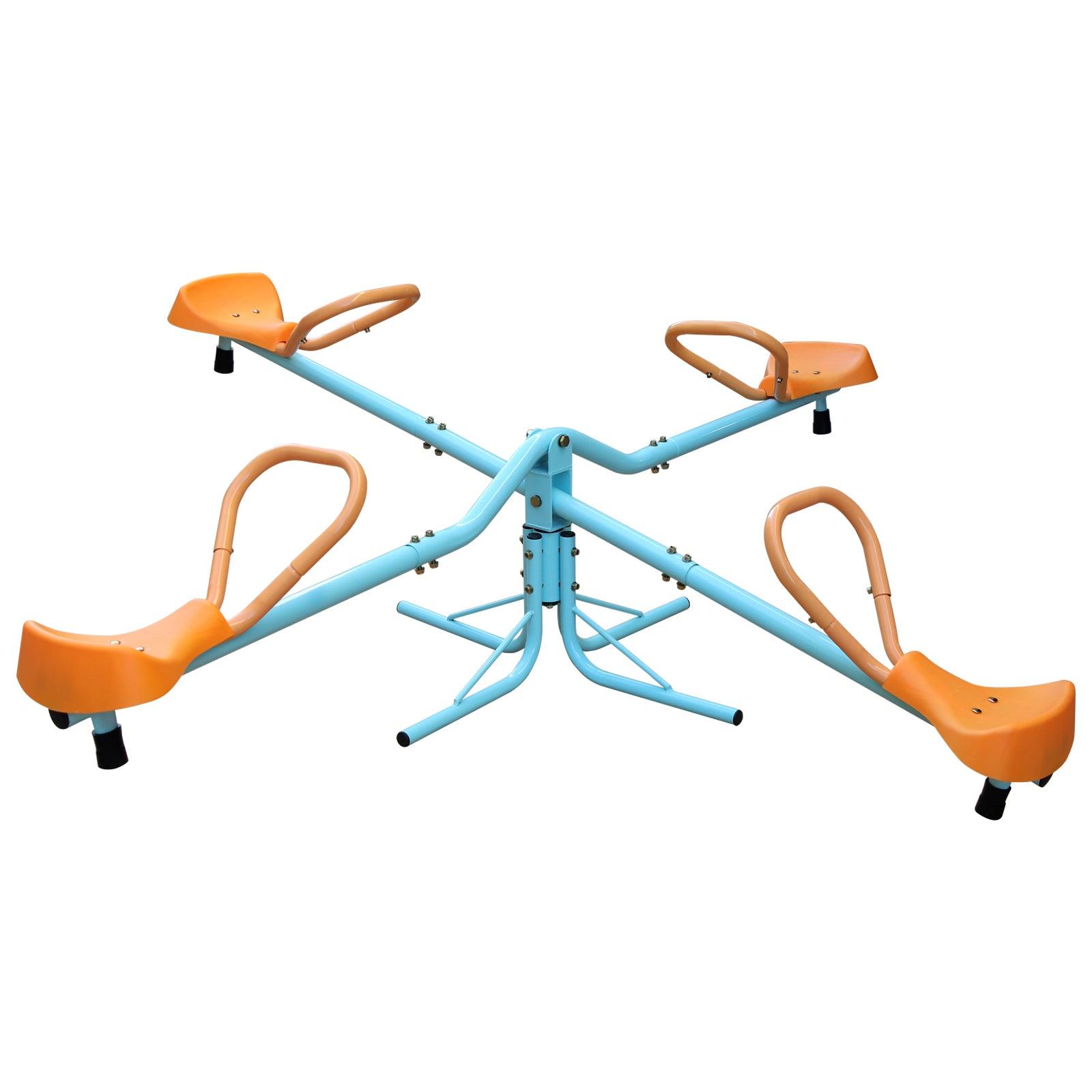 🆓🚛 Outdoor Kids Spinning Seesaw Sit & Spin Teeter Totter Outdoor Playground Equipment Swivel Teeter Totter for Backyard