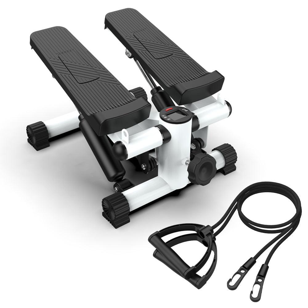 🆓🚛 Mini Steppers for Exercise, Stair Stepper With Resistance Bands, Mini Stepper With 300Lbs Loading Capacity, Hydraulic Fitness Stepper With Lcd Monitor (Black+White)