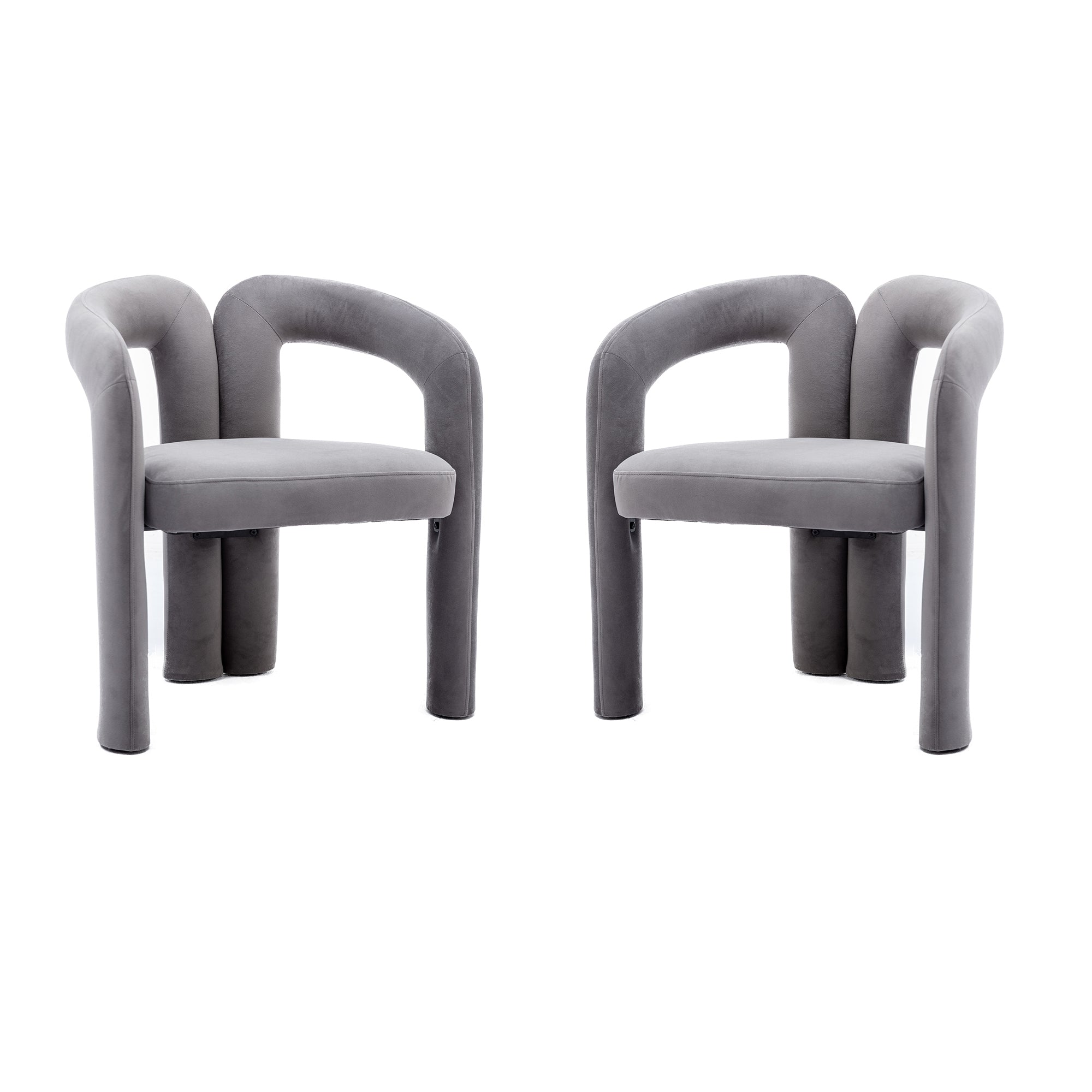 🆓🚛 Contemporary Designed Fabric Upholstered Accent/Dining Chair /Barrel Side Chairs Kitchen Armchair for Living Room Set of 2