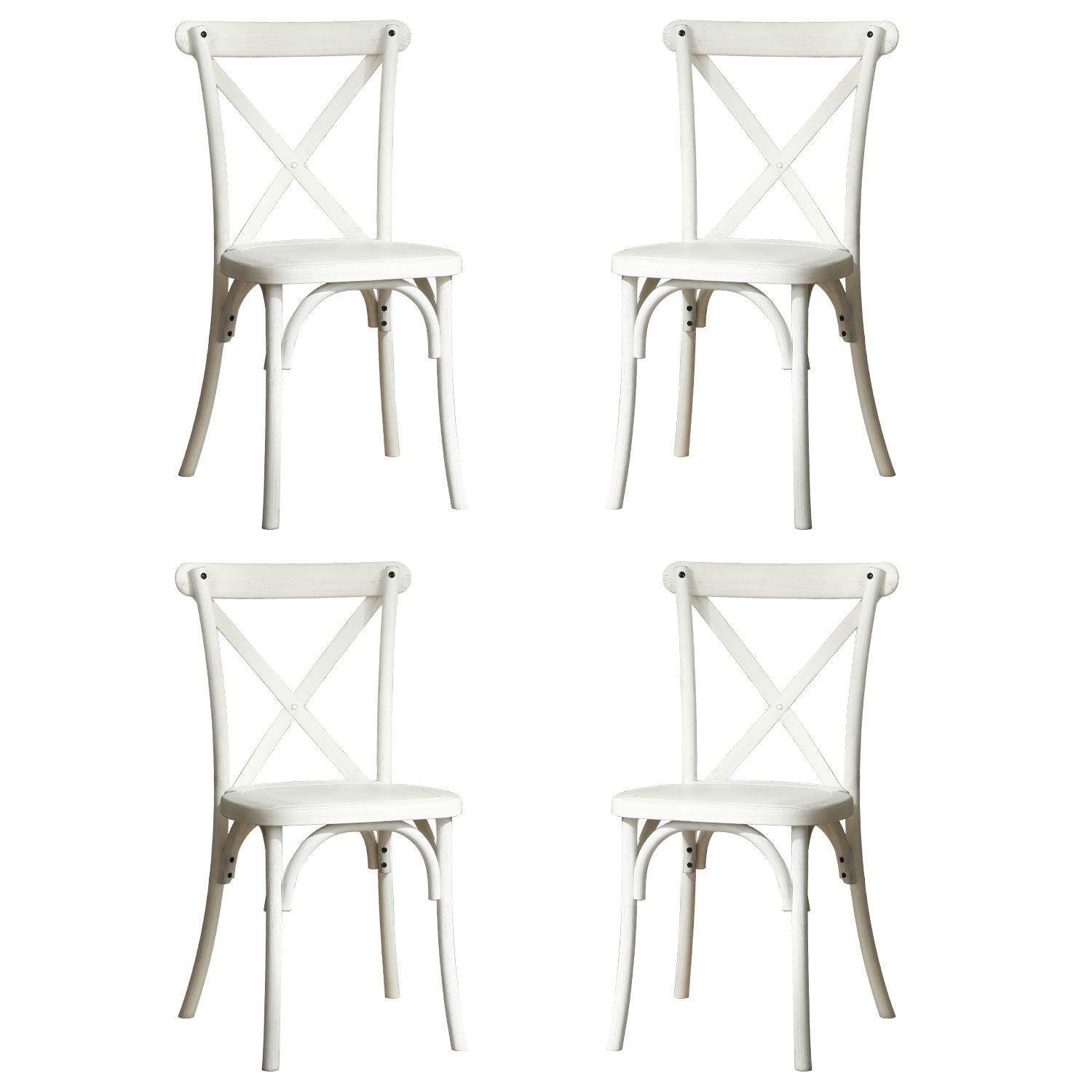 🆓🚛 4-Pack Resin X-Back Chair, Mid Century Chair Modern Farmhouse Cross Back Chair for Kitchen, Lime Wash