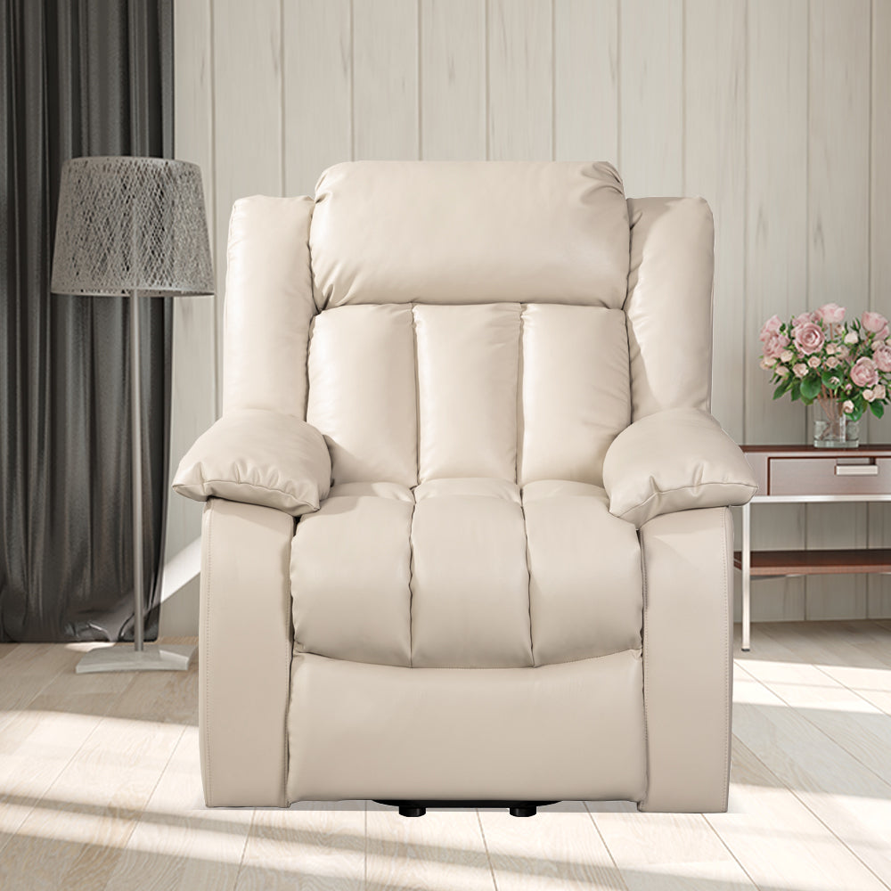 🆓🚛 Lehboson Lift Chair Recliner, Electric Power Recliner Chair Sofa for Elderly, Massage and Heating, Beige)