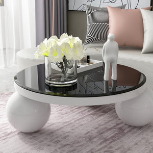 38.6" Inch Round Tempered Glass Table Top black Glass 1/2" Inch Thick Beveled Polished Edge