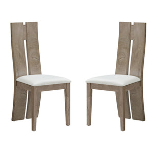 Dining Chair Set of 2 MDF, sponge .PU Leather Upholstered Cushion Seat Wooden Back Side Chairs Wood Armless Dining Chairs with High Back.