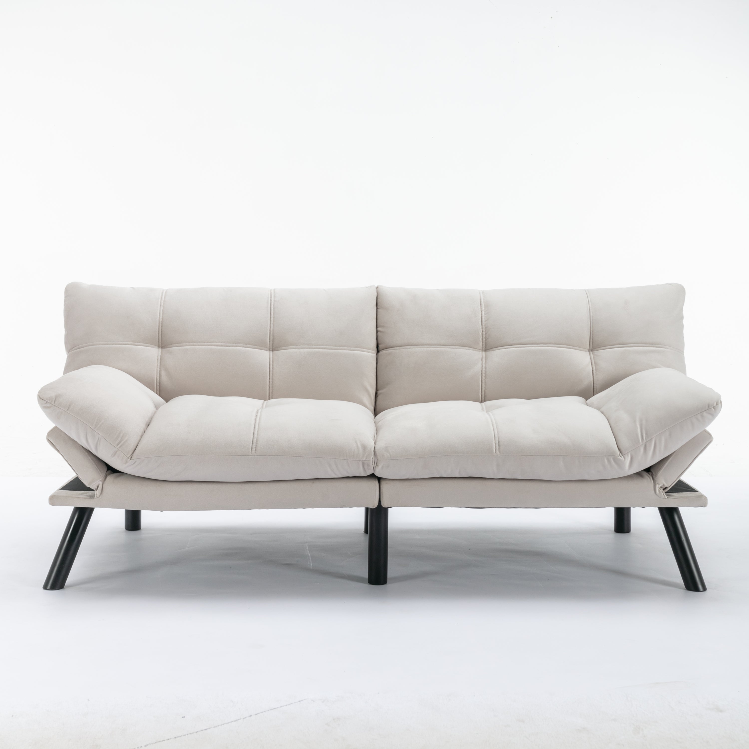🆓🚛 Convertible Folding Modern Sofa Bed, Cream