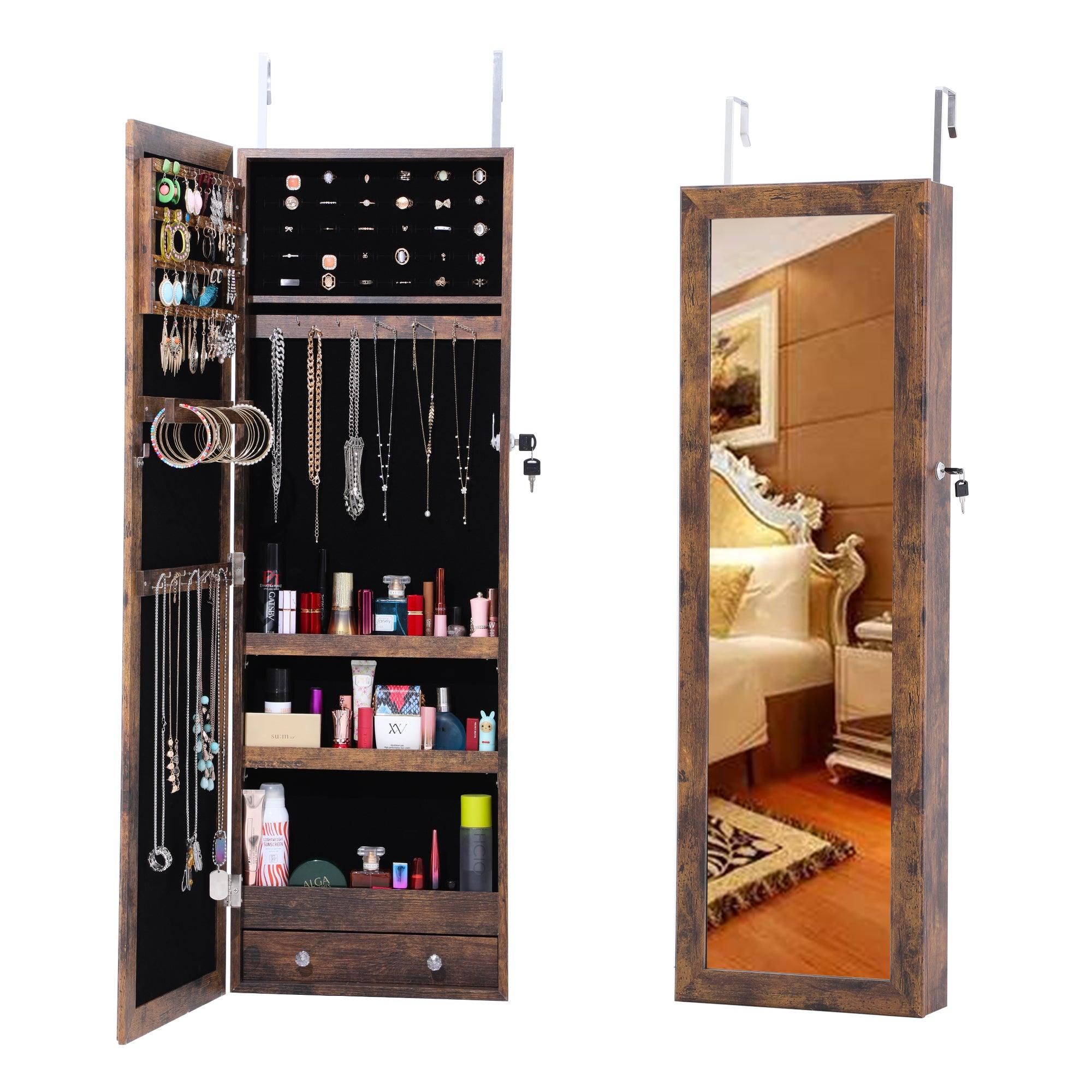 Fashion Simple Jewelry Storage Mirror Cabinet Can Be Hung On The Door Or Wall, Style 3