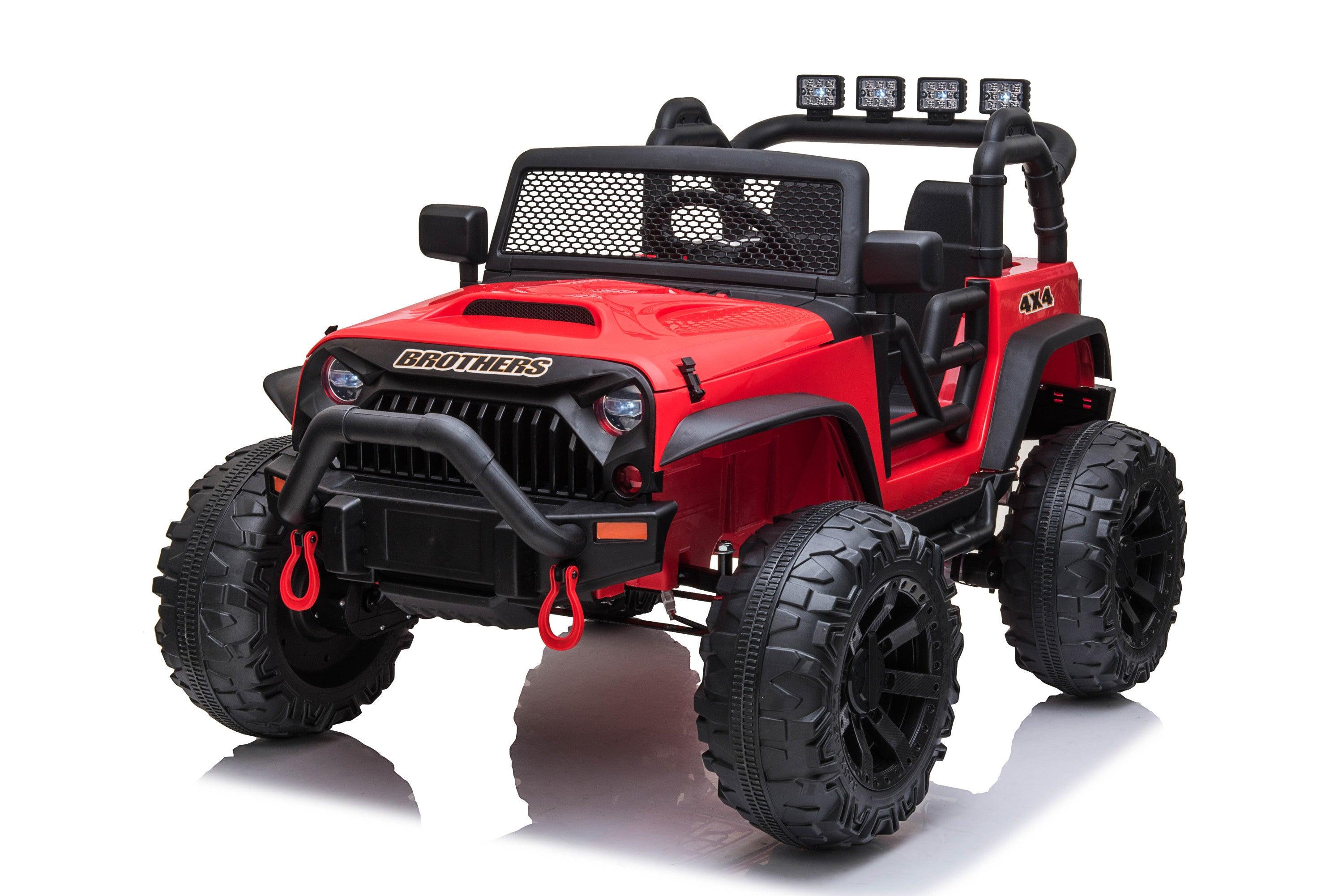 🆓🚛 Jeep Double Drive Children Ride- On Car With40Wx2, 12V7Ahx1 Battery, Parent Remote Control Foot Pedal
