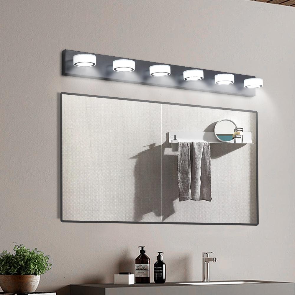 🆓🚛 Led Modern Black 6-Light Vanity Lights Fixtures Over Mirror Bath Wall Lighting