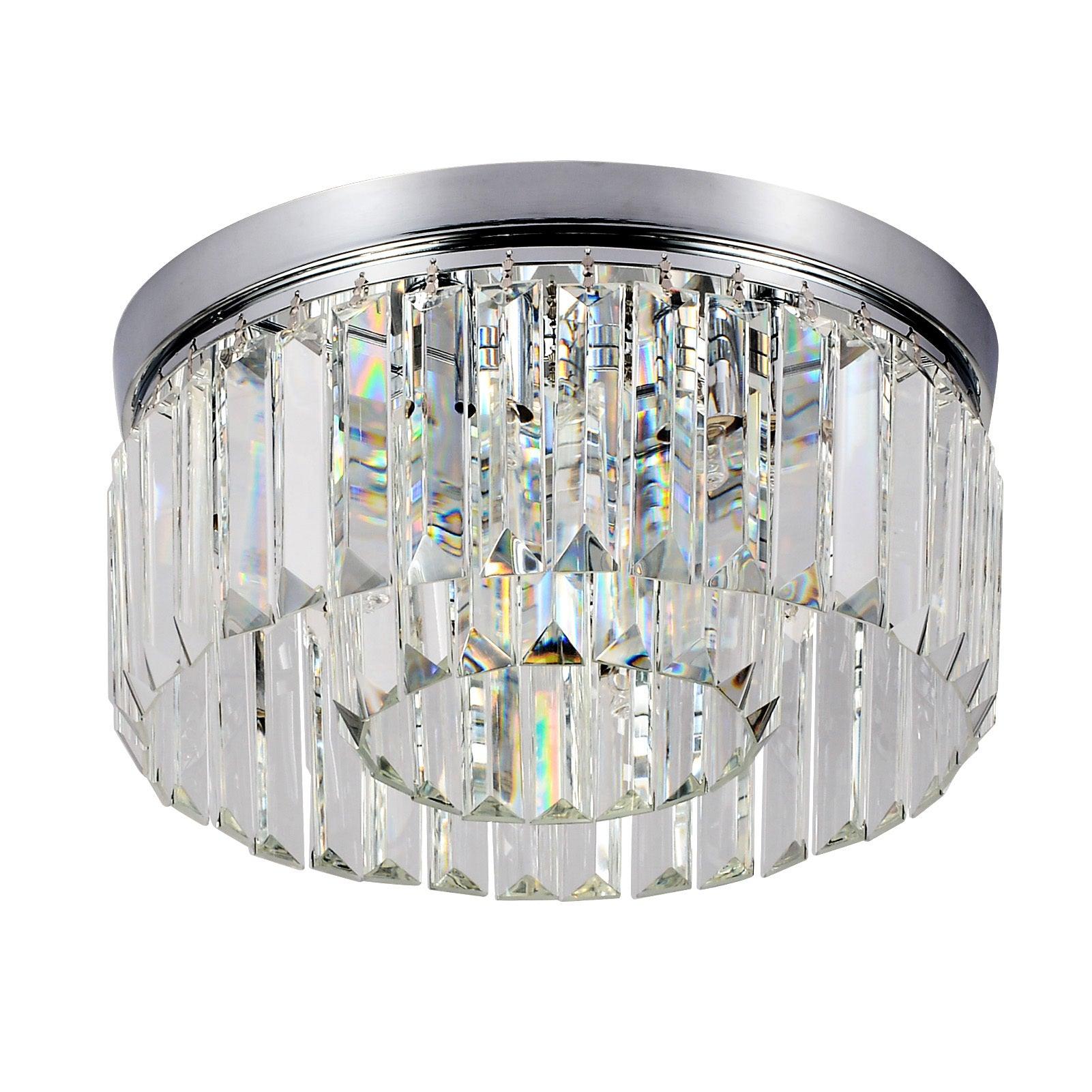 🆓🚛 Modern Small Crystal Flush Mount Light With 6 Lights