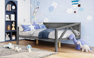 Full Size Daybed, Wood Slat Support, Gray