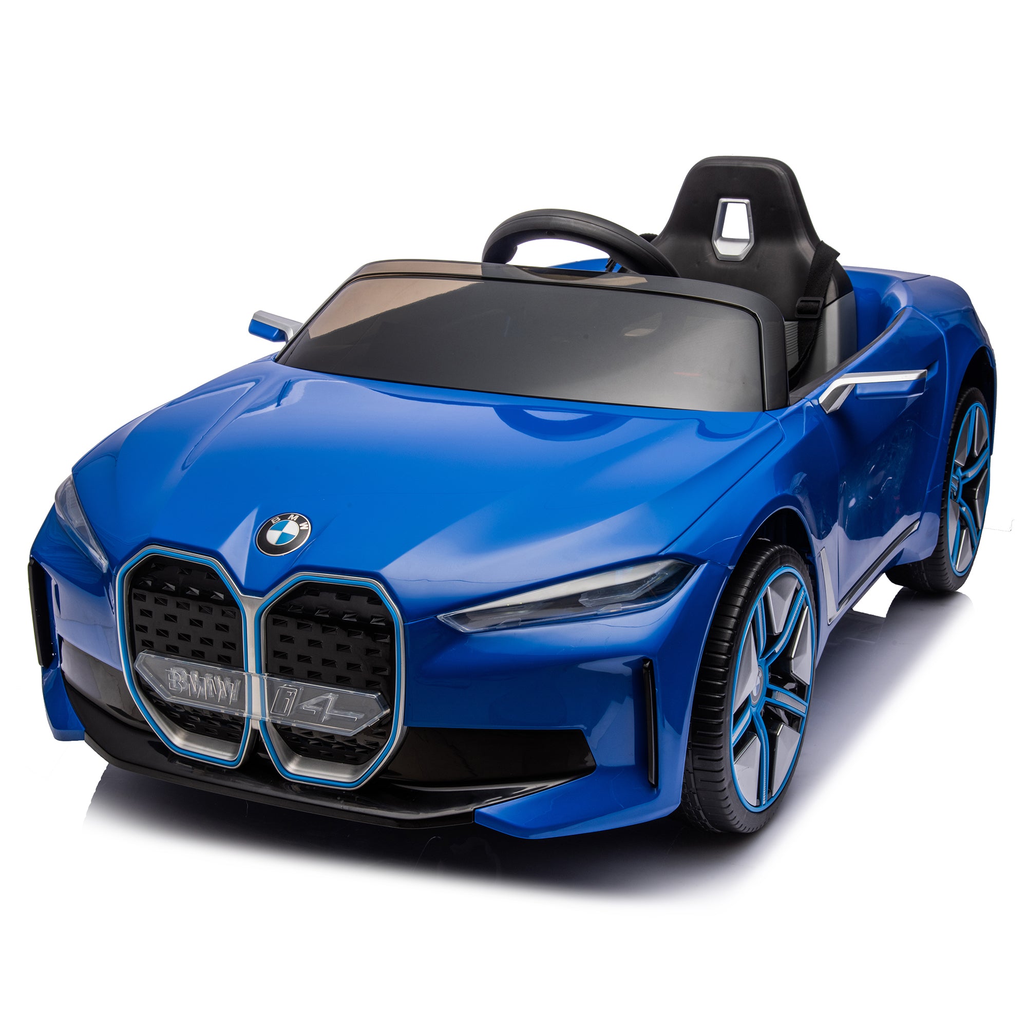 🆓🚛 Licensed Bmw I4, 12V Kids Ride On Car 2.4G W/Parents Remote Control, Electric Car for Kids, Three Speed Adjustable, Power Display, Usb, Mp3, Bluetooth, Led Light, Two-Point Safety Belt, Story