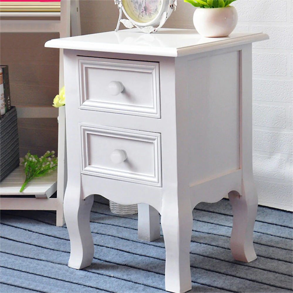 🆓🚛 2 Drawer Nightstand Storage Cabinet, White