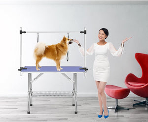 36" Folding Dog Pet Grooming Table Heavy Duty Stainless Steel Pet Dog Cat Grooming Table