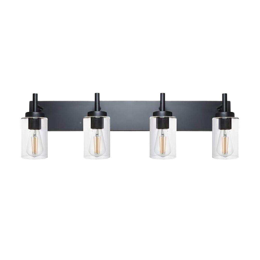 🆓🚛 4 Lights Bathroom Vanity Light Fixture Black Sconces Wall Lighting Modern Industrial Indoor Wall Mounted Lamp
