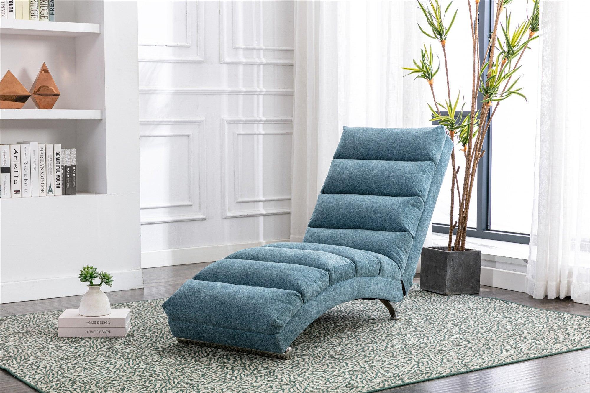 🆓🚛 Linen Chaise Lounge Indoor Chair, Modern Long Lounger for Office Or Living Room