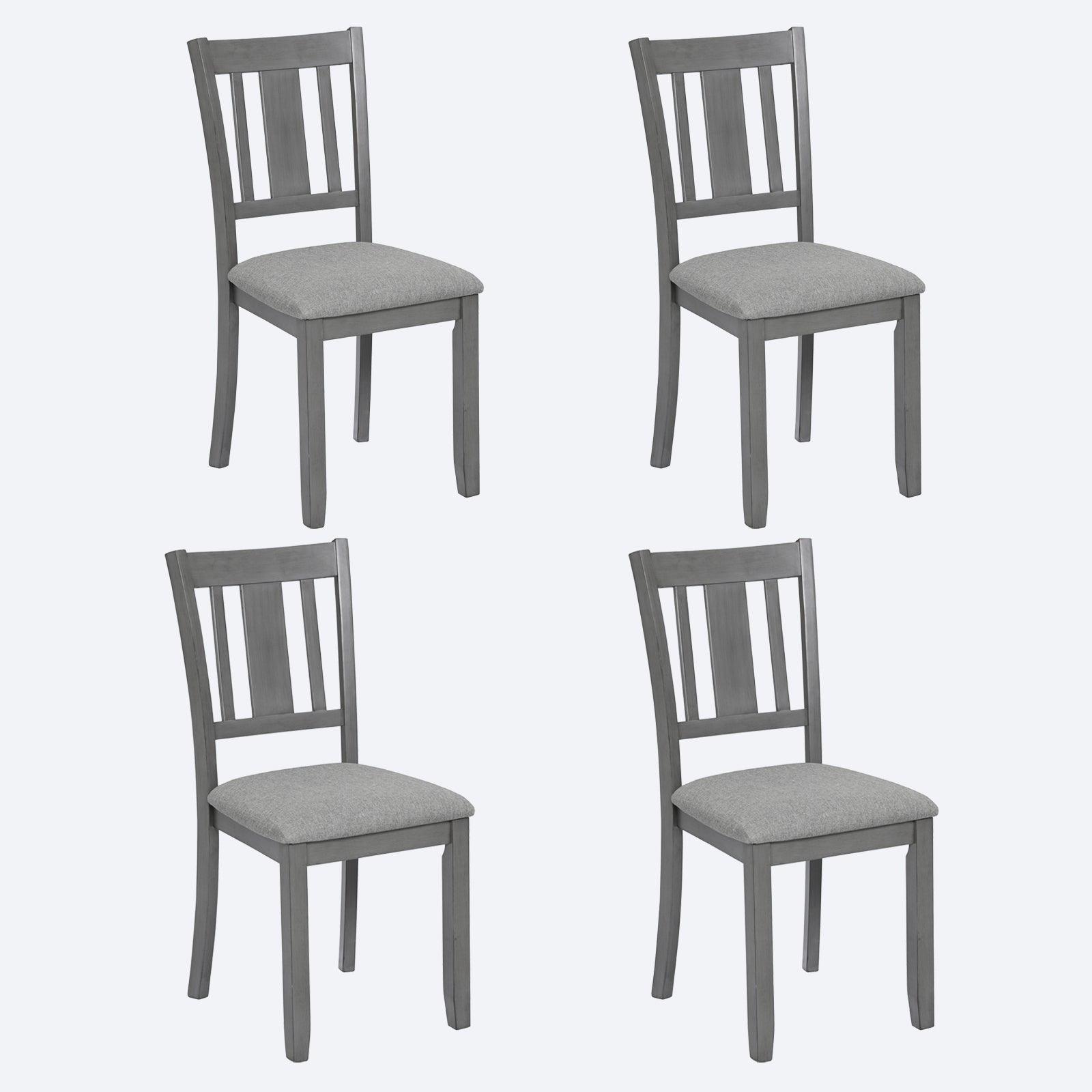 🆓🚛 Dining Chairs Set for 4, Kitchen Chair With Padded Seat, Side Chair for Dining Room, Gray