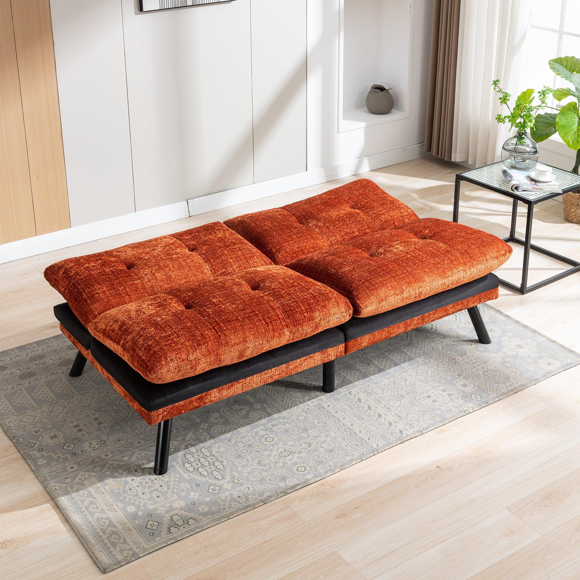 🆓🚛 Lamcham 24Oe Convertible Adjustable Lounge Couch Sofa Bed - Orange