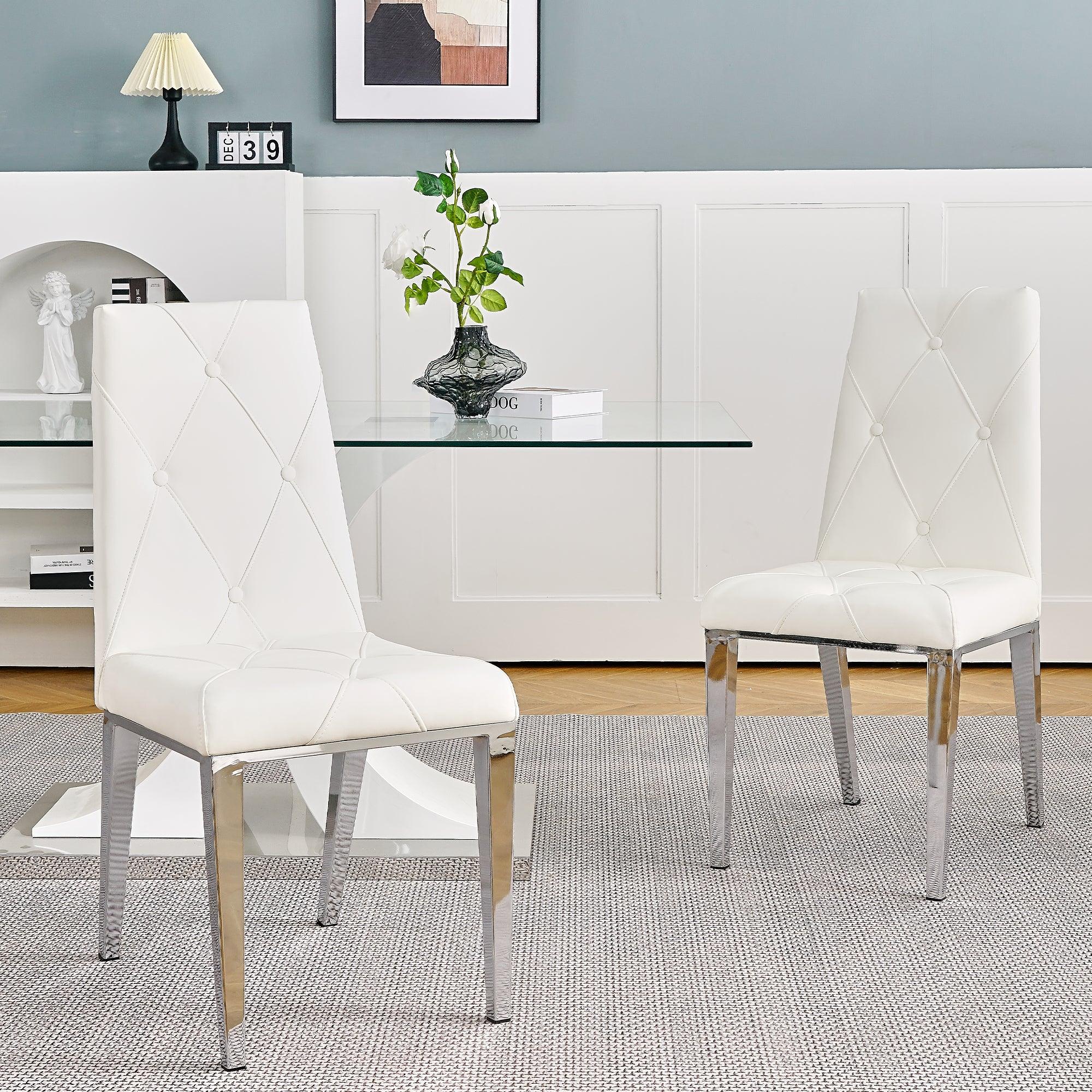 🆓🚛 Modern Simple Light Luxury Dining Chairs, Set Of 2, White