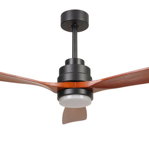 52" 6 Wooden Speed Ceiling Fan W/ Dimmable Led Lights & Remote Control