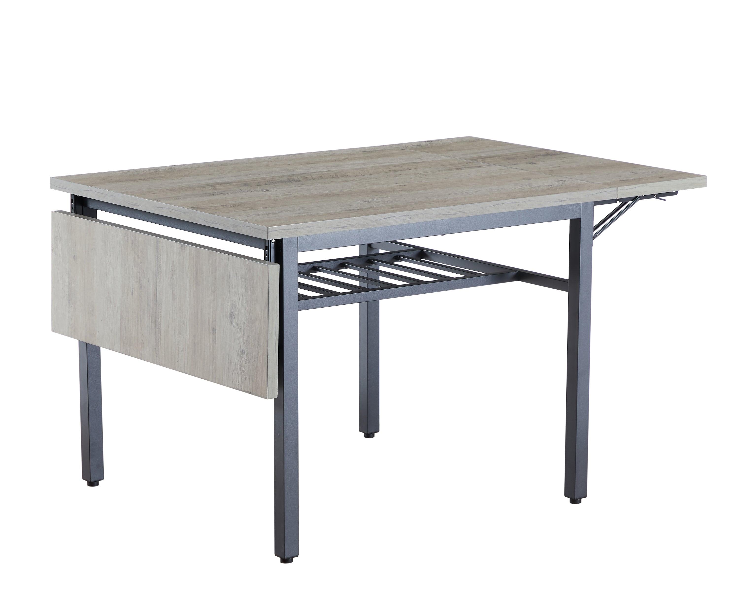 Folding Dining Table, 1.2 Inches Thick Table Top, For Dining Room, Living Room, Grey, 63.2'' L X 35.5'' W X 30.5'' H.