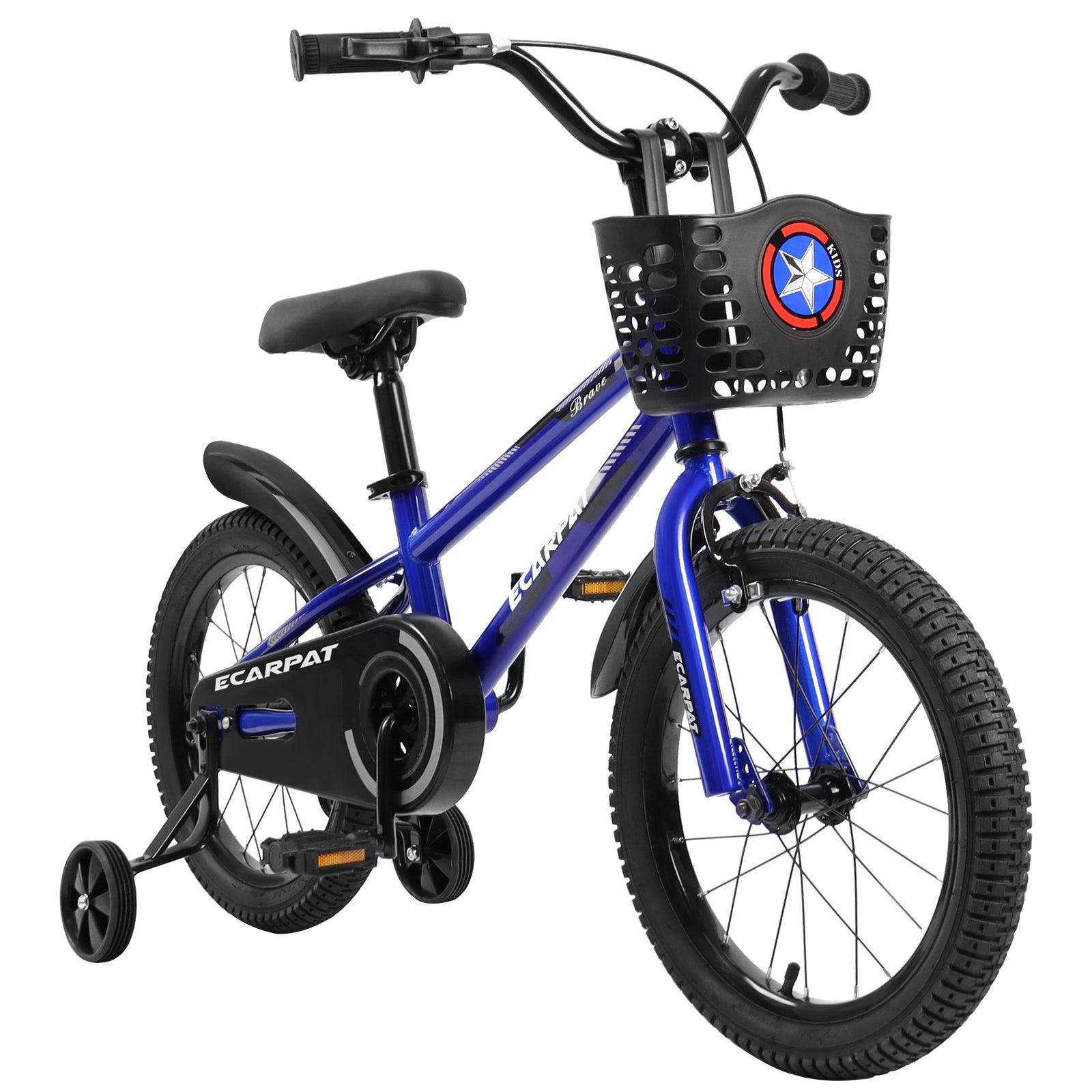 🆓🚛 Kids Bike 16 Inch for Boys & Girls With Training Wheels, Freestyle Kids' Bicycle With Bell, Basket & Fender.