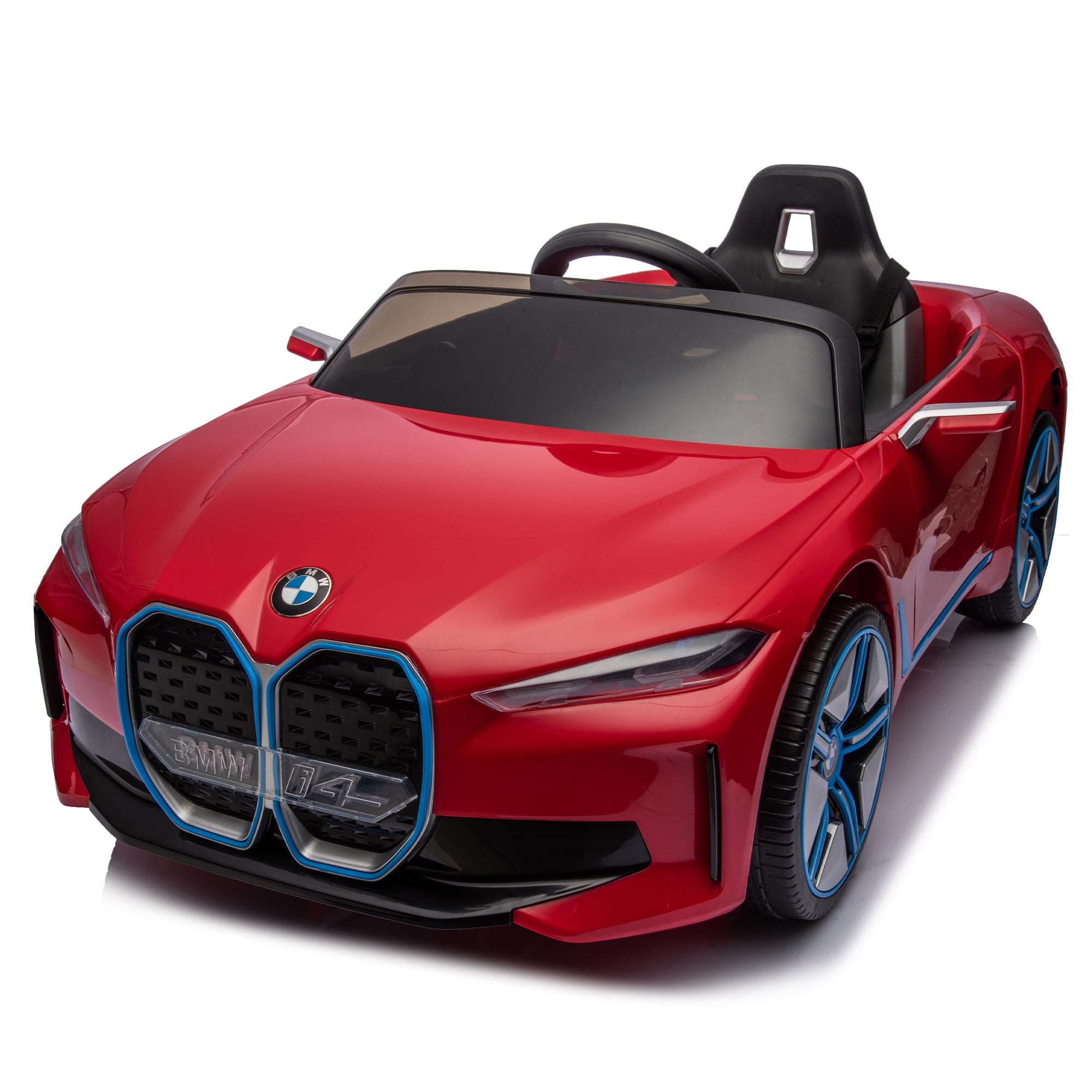 🆓🚛 Licensed Bmw I4, 12V Kids Ride On Car 2.4G W/Parents Remote Control, Electric Car for Kids, Three Speed Adjustable, Power Display, Usb, Mp3, Bluetooth, Led Light, Two-Point Safety Belt, Story