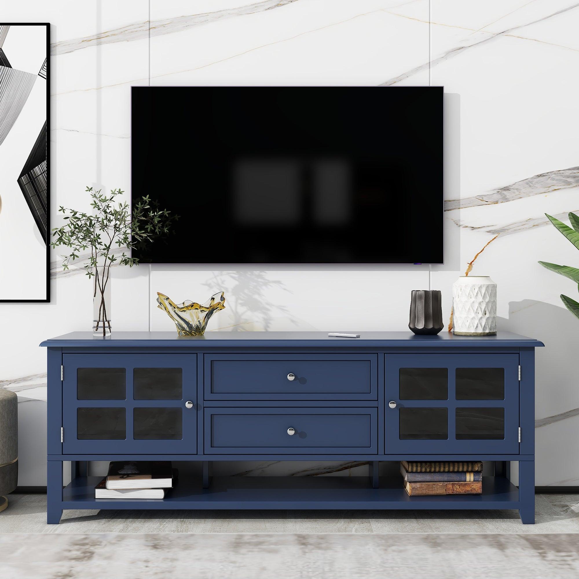 🆓🚛 TV Stand for TV's Up To 60'', Entertainment Center With Multifunctional Storage Space, TV Cabinet With Modern Design, Media Console for Living Room, Bedroom