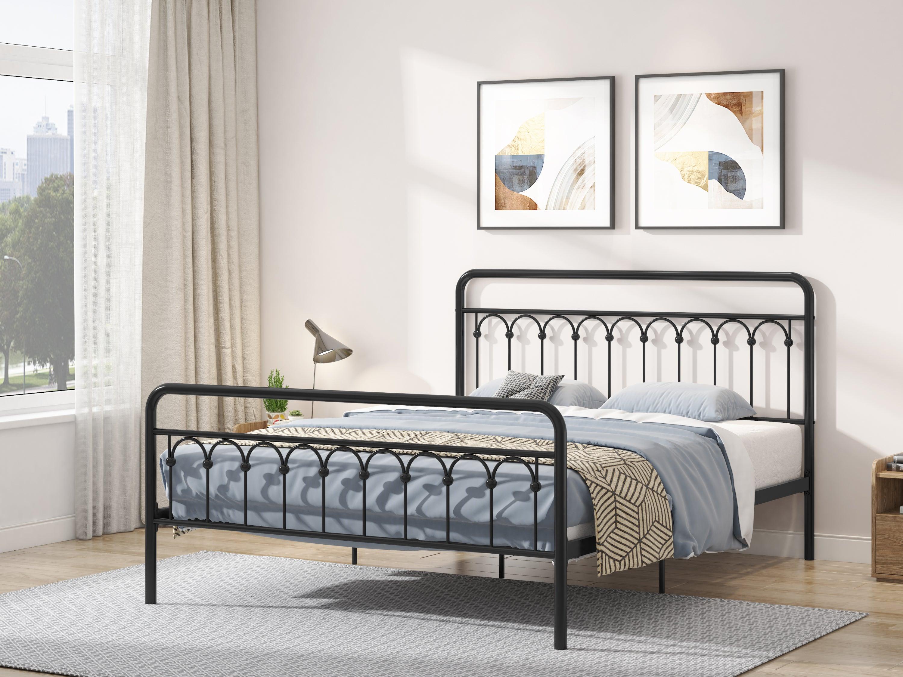 🆓🚛 Tara Metal Bed Queen, Black