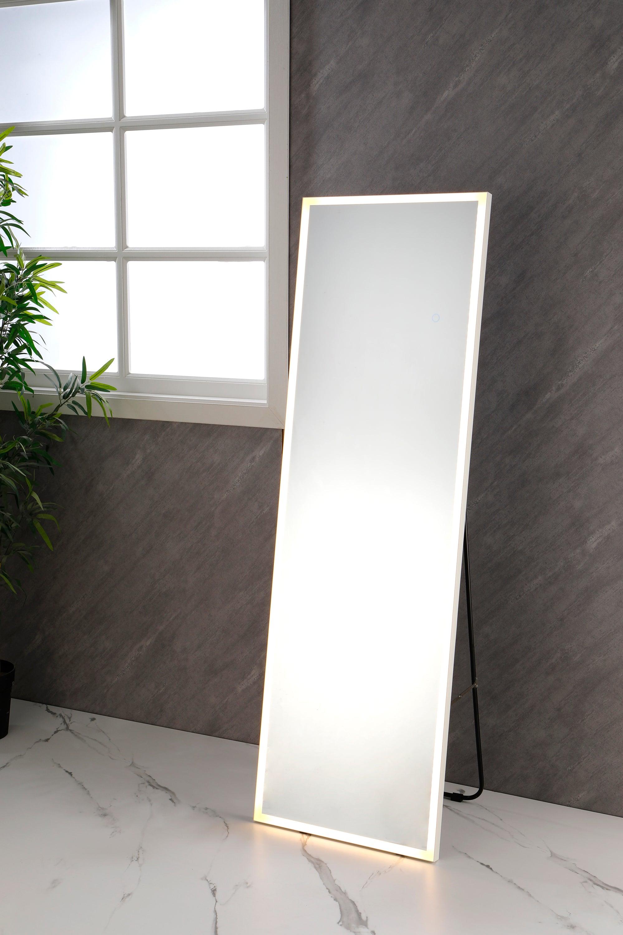 62" x 20" Full Length Free Standing Mirror, LED Lights, Dimming & 3 Color