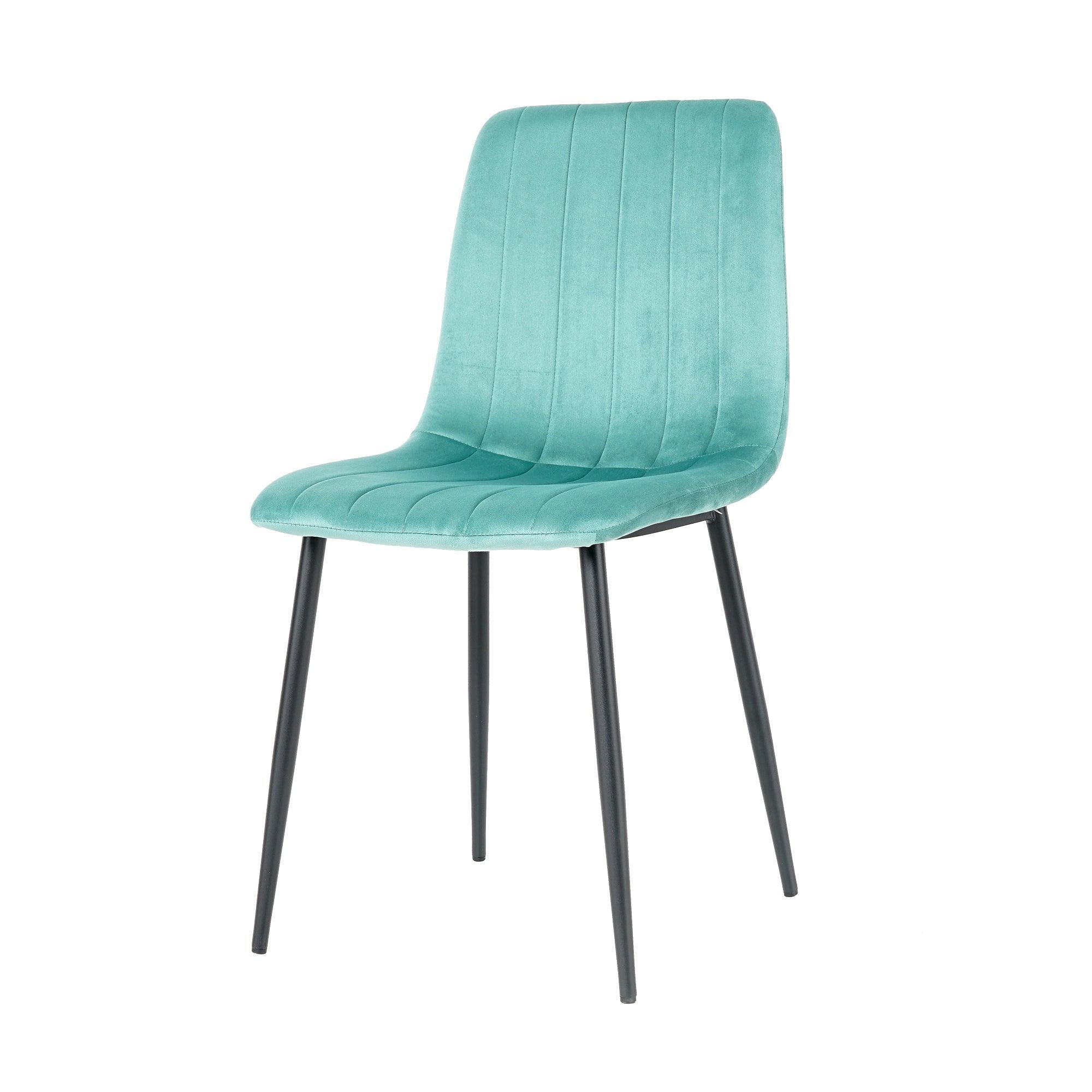 GIKILI Modern Dining Kitchen Chairs with Black Coated Metal Legs (set of 4), Teal