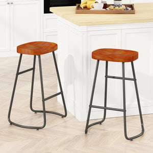 29.52" Stylish and Minimalist Bar Stools, Two-piece Counter Height Bar Stools, for Kitchen Island, Coffee Shop, Bar, Home Balcony, Brown