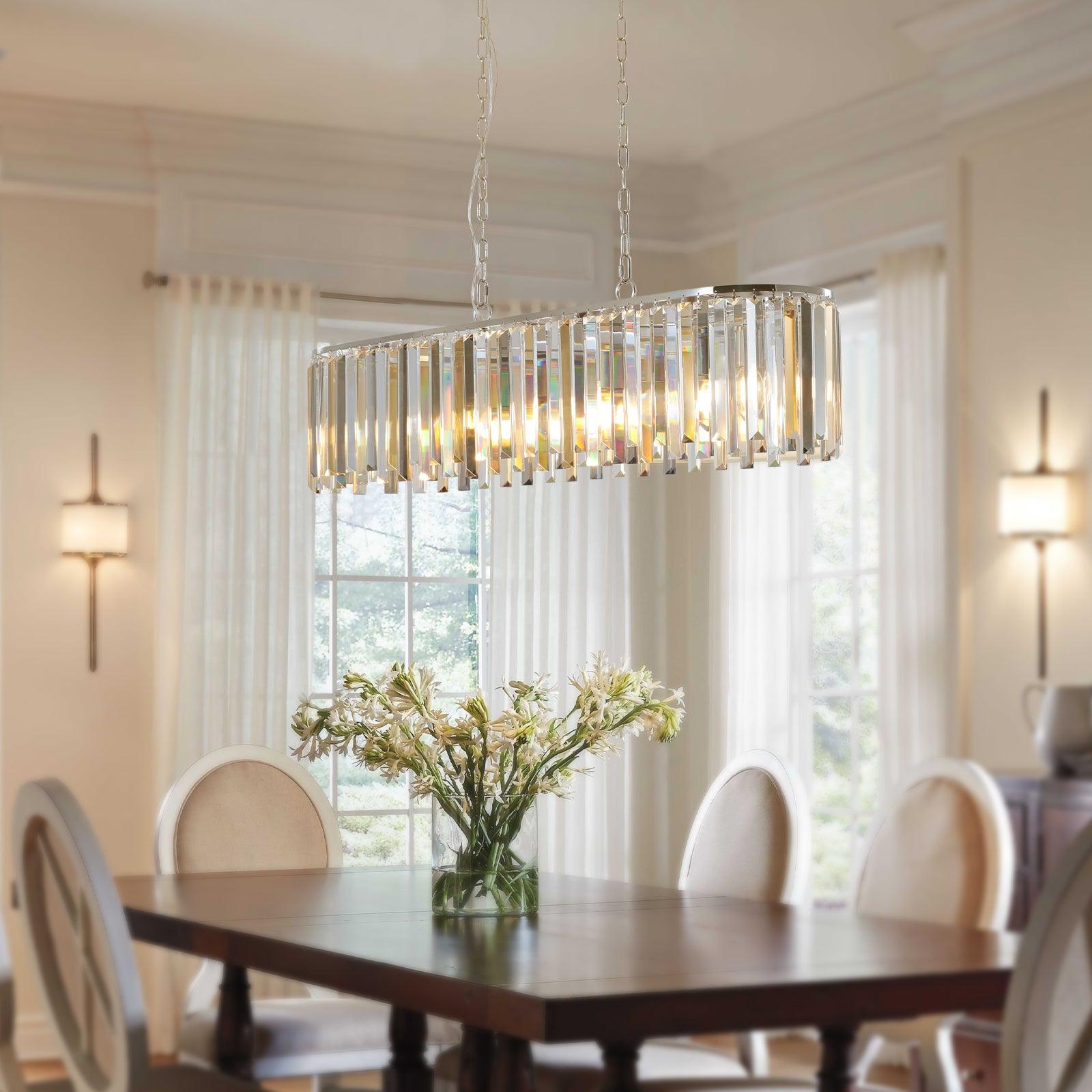 🆓🚛 Modern Oval Crystal Ceiling Chandelier Luxury Home Decor Light Fixture