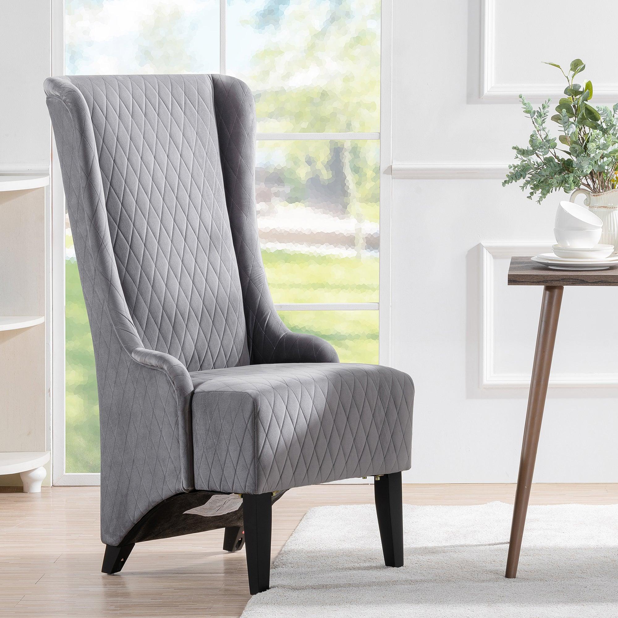 🆓🚛 23.03" Wide Wing Back Chair, Side Chair for Living Room, Gray