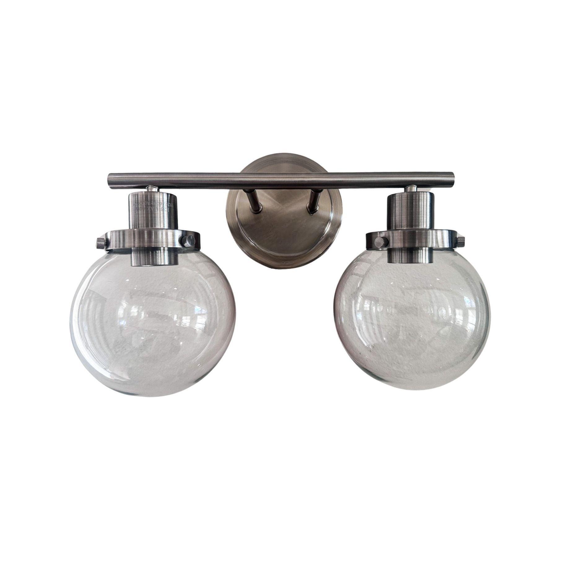🆓🚛 Bathroom Vanity Light Fixtures, 2-Light Black Wall Sconce Lighting Wall Lamp With Clear Glass Shade, Vintage Wall Mounted Lights Bathroom Lights for Mirror, Living Room, Bedroom, Hallway, Porch