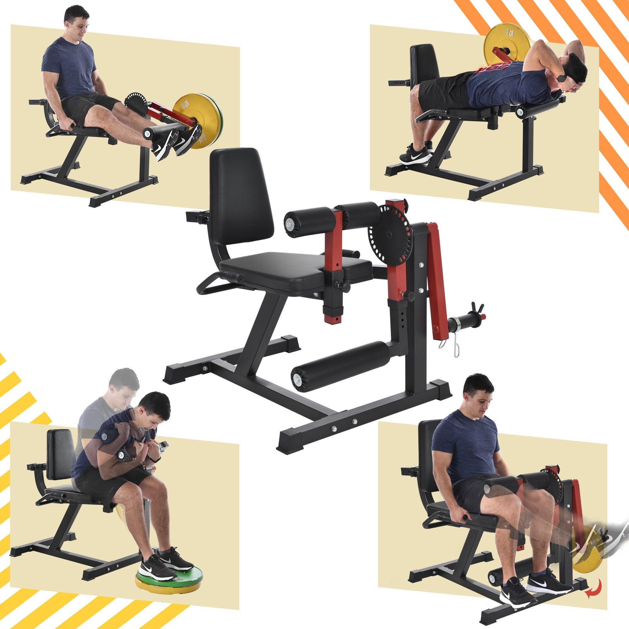 🆓🚛 Leg Extension & Curl Machine - Leg Exercise Machine With Adjustable Seat Backrest & Rotary Leg Extenstion, Adjustable Leg Curl for Home Gym Hamstring Workout & Quadriceps Exercises