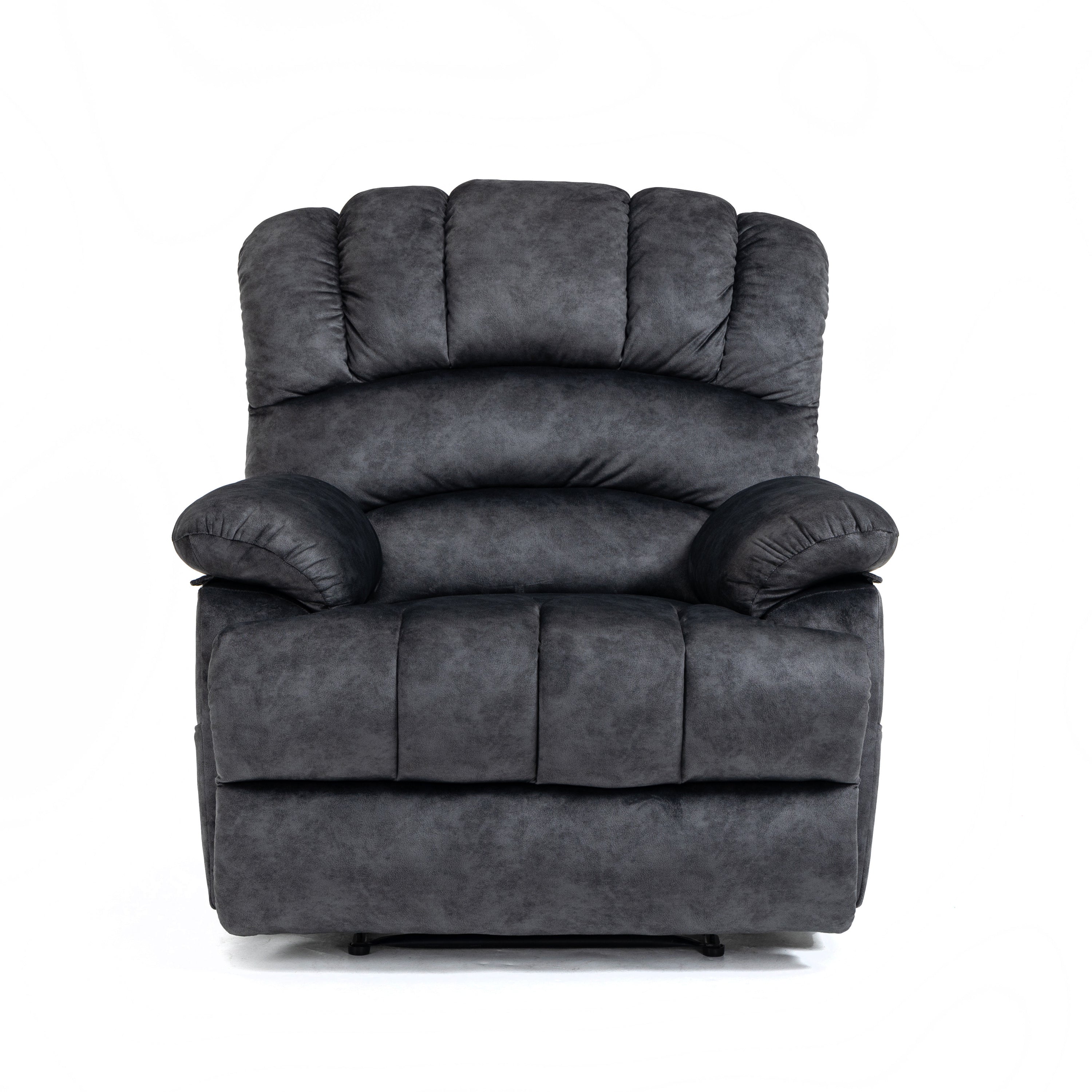 🆓🚛 Large Manual Recliner Chair In Fabric for Living Room, Gray