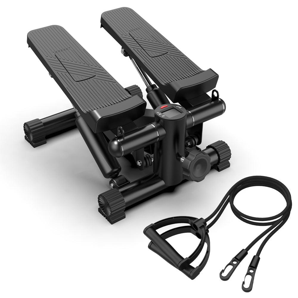 🆓🚛 Mini Steppers for Exercise, Stair Stepper With Resistance Bands, Mini Stepper With 300Lbs Loading Capacity, Hydraulic Fitness Stepper With Lcd Monitor (Black)