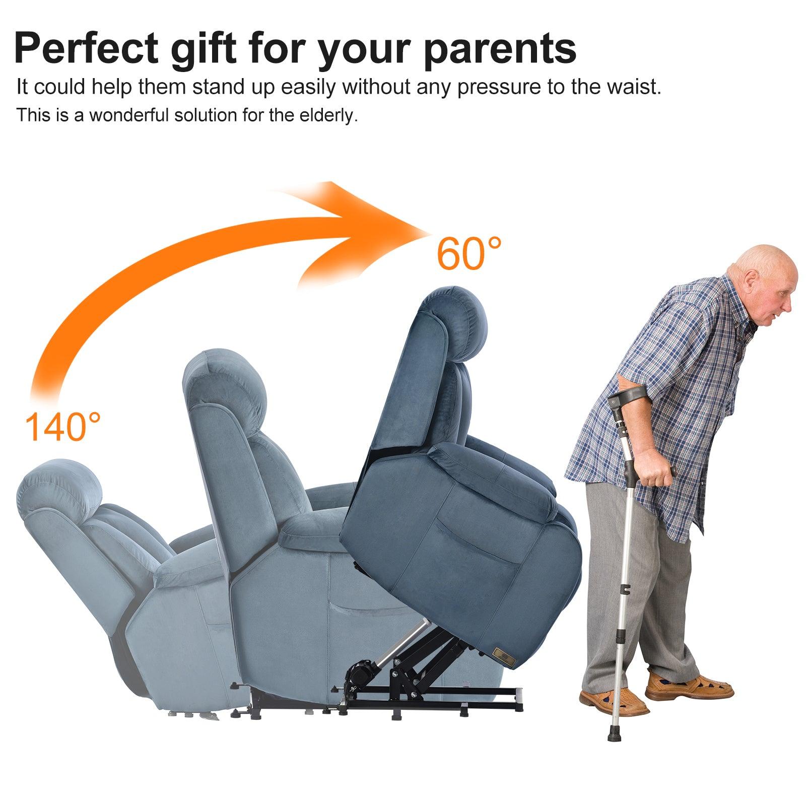 🆓🚛 Lift Chair Recliner for Elderly Power Remote Control Recliner Sofa Relax Soft Chair Anti-Skid, Dark Gray