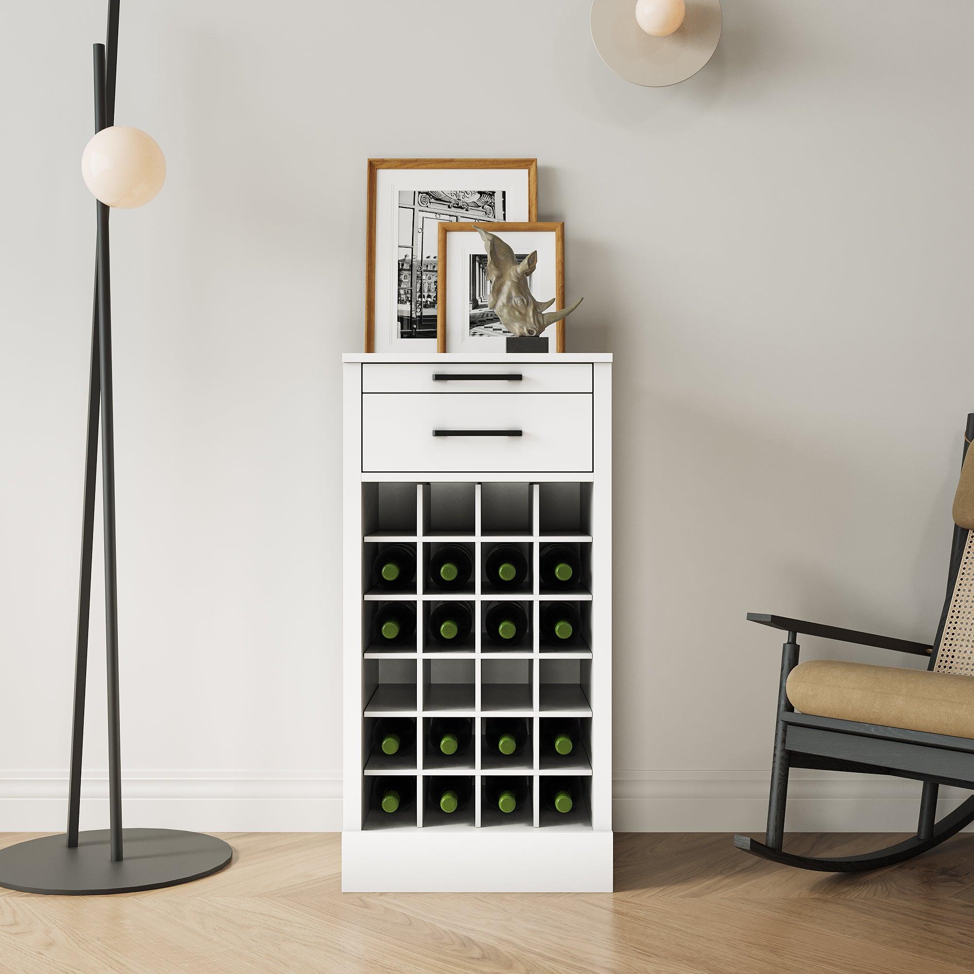 🆓🚛 Modular 28 Wine Bar Cabinet Buffet Cabinet, Brown Walnut Color