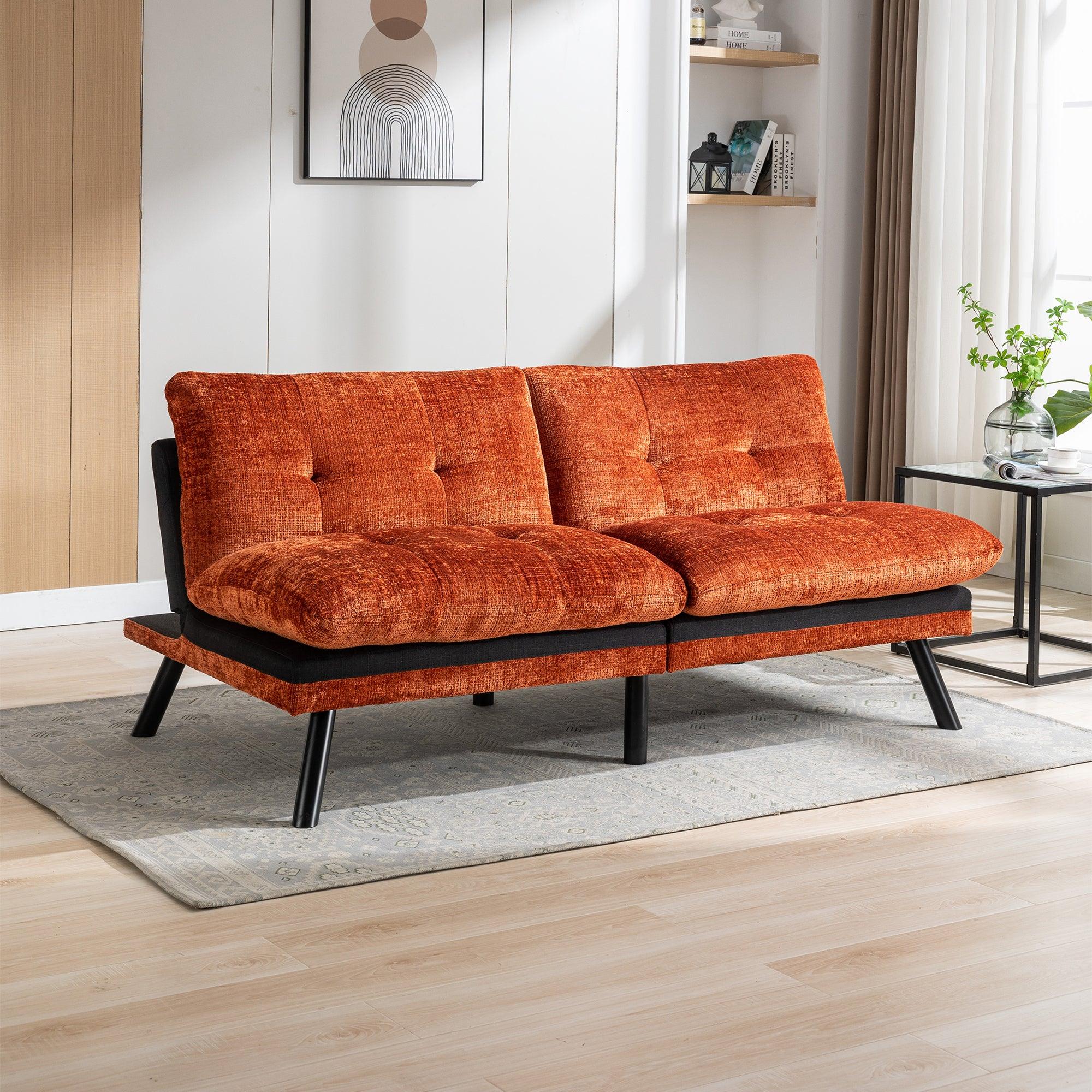 🆓🚛 Lamcham 24Oe Convertible Adjustable Lounge Couch Sofa Bed - Orange