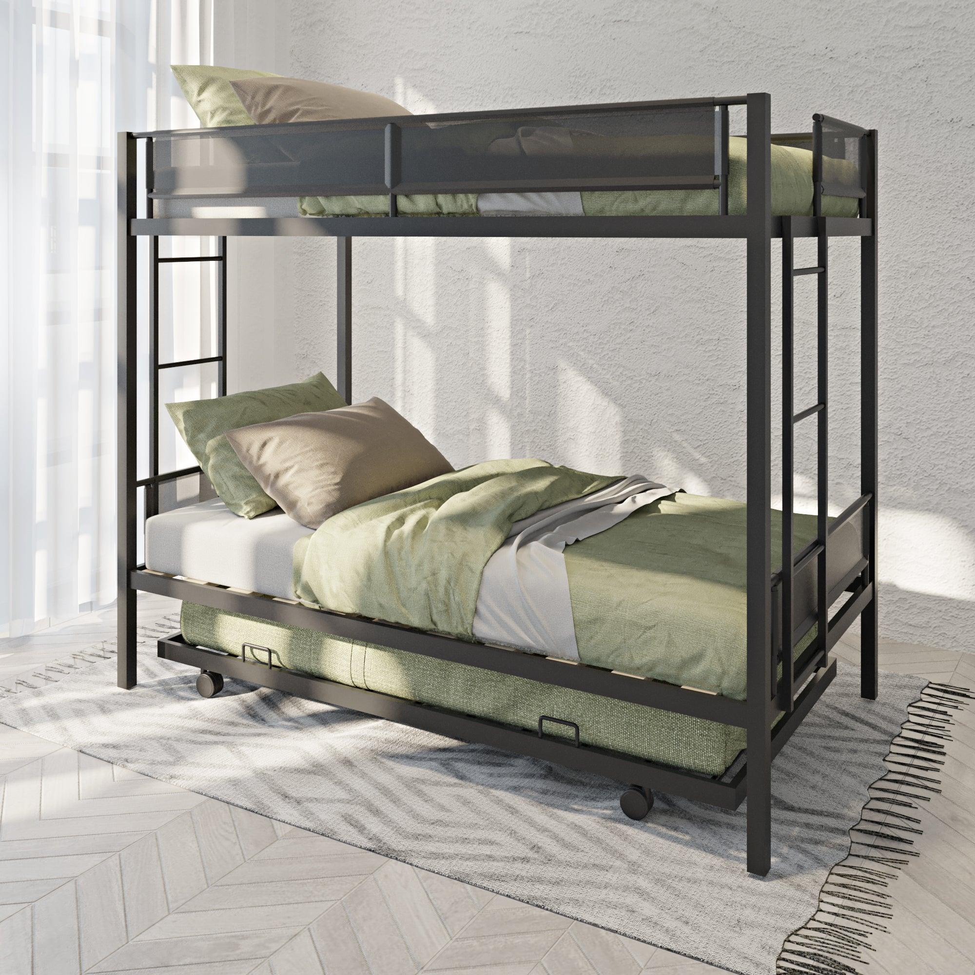 🆓🚛 Twin Over Twin Bunk Bed With Trundle