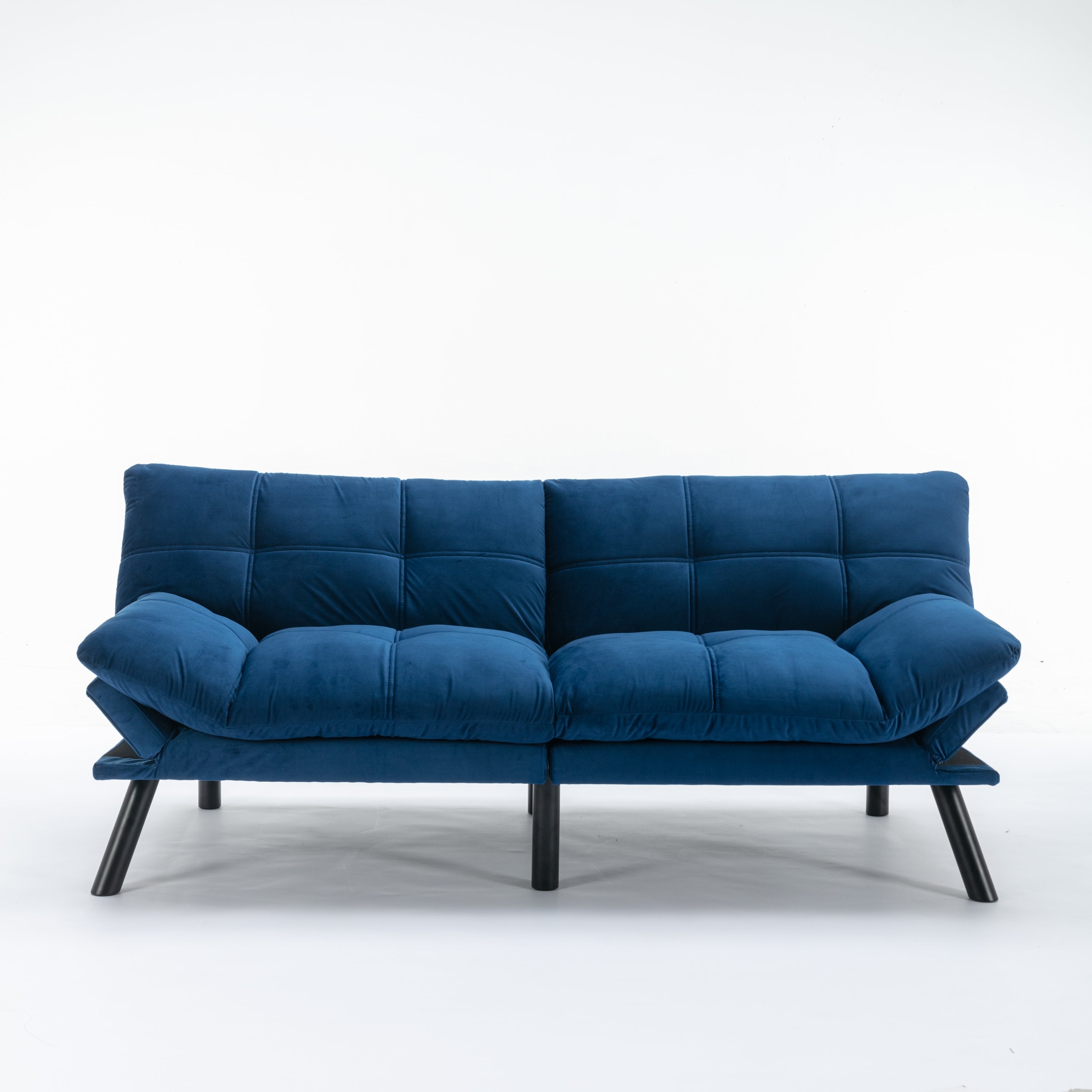 🆓🚛 Convertible Folding Modern Sofa Bed, Navy Blue