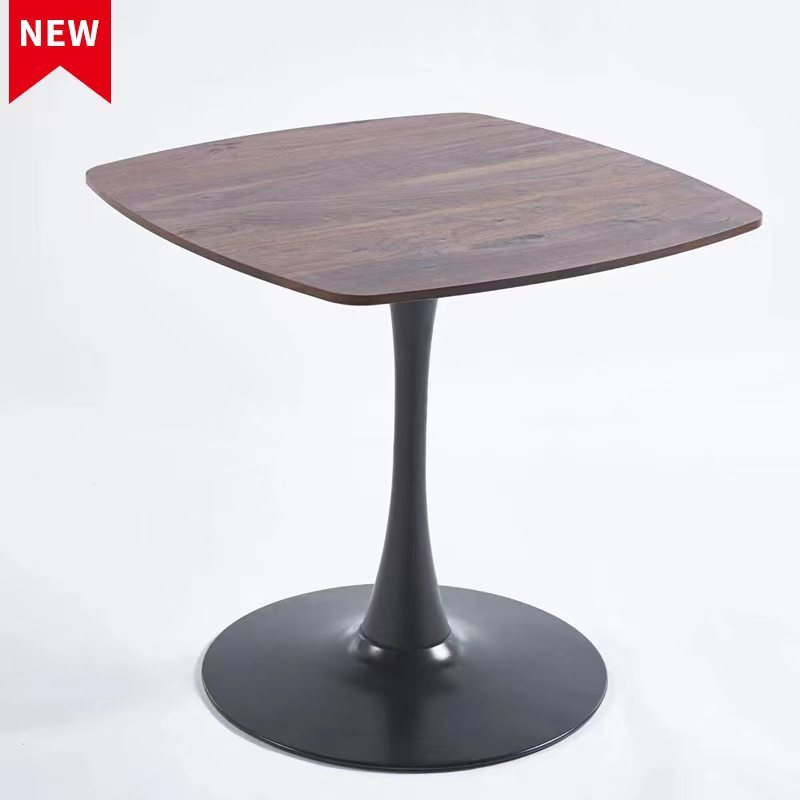 🆓🚛 Square Pedestal Kitchen/Dining Table, Black & Walnut