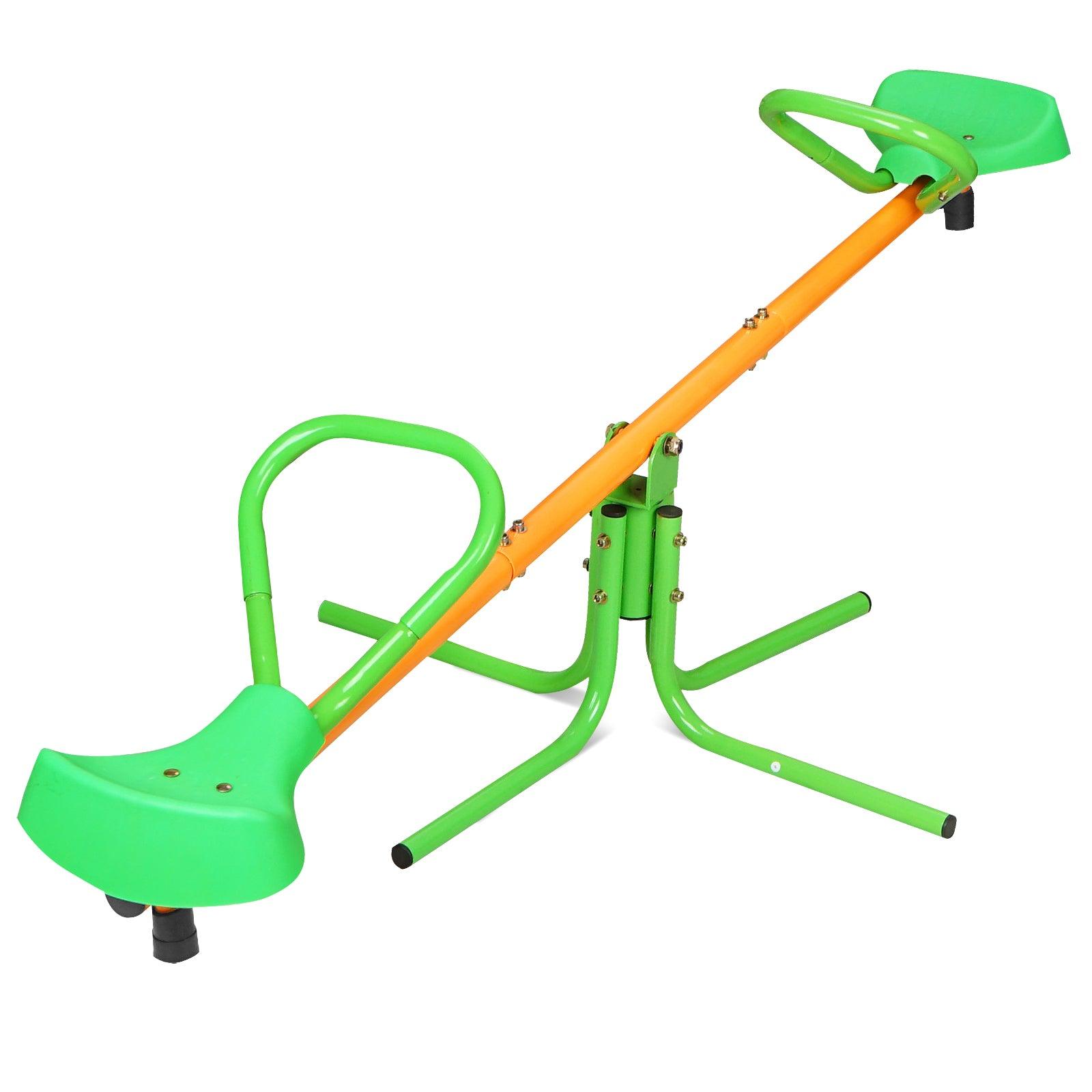 🆓🚛 360 Degree Rotation Outdoor Kids Spinning See saw Sit & Spin Teeter Totter Outdoor Playground Equipment Swivel Teeter Totter for Backyard