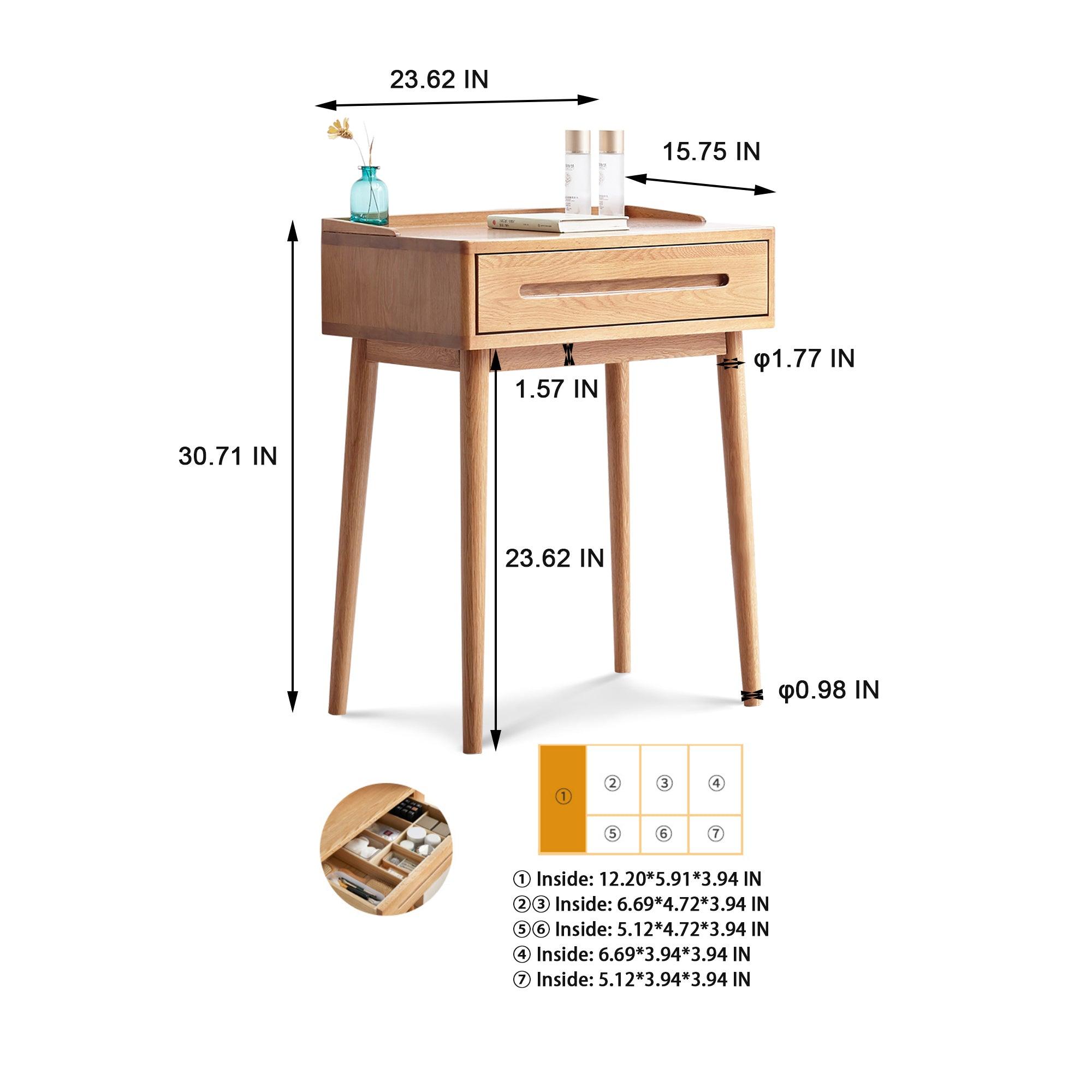 Dresser Bistro Table Dresser 100% Solid Table Table Desk Top Table Dresser Compact Dresser Accessories Storage Width 60Cm Storage Drawer Natural Wood Natural