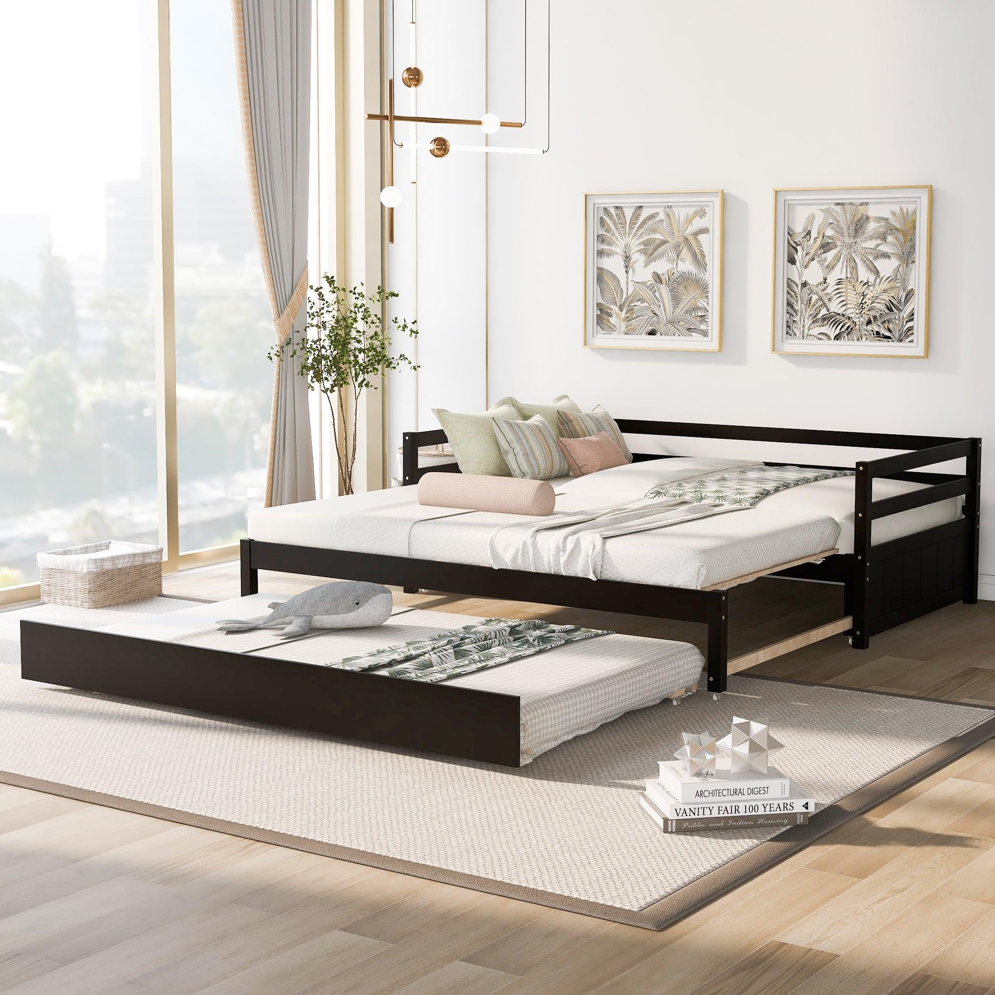 🆓🚛 Twin Or Double Twin Daybed With Trundle, Espresso