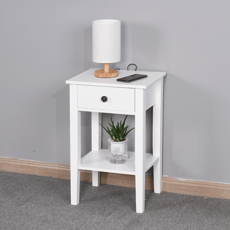 🆓🚛 White Bathroom Floor-Standing Storage Table With a Drawer