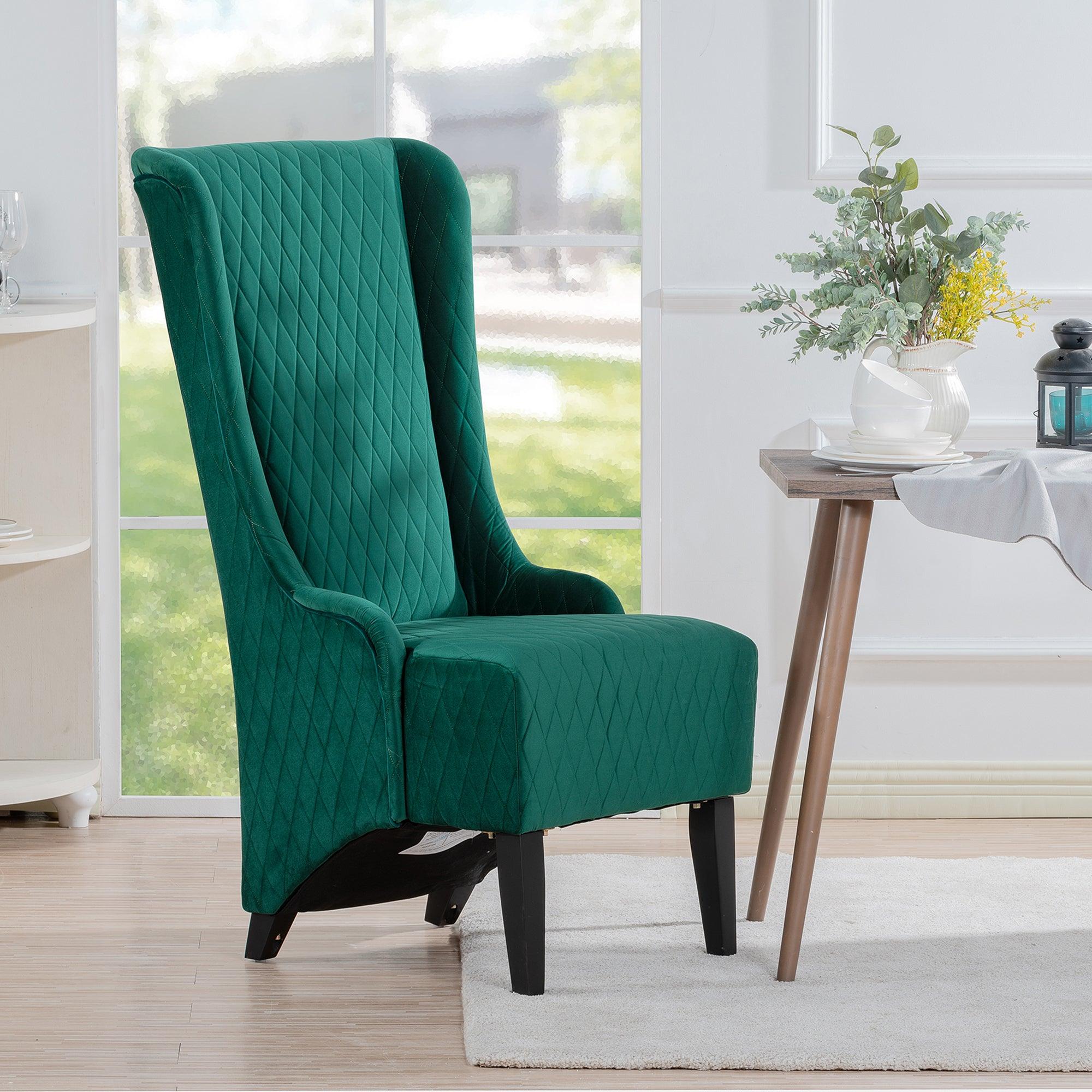 🆓🚛 23.03" Wide Wing Back Chair, Side Chair for Living Room, Green