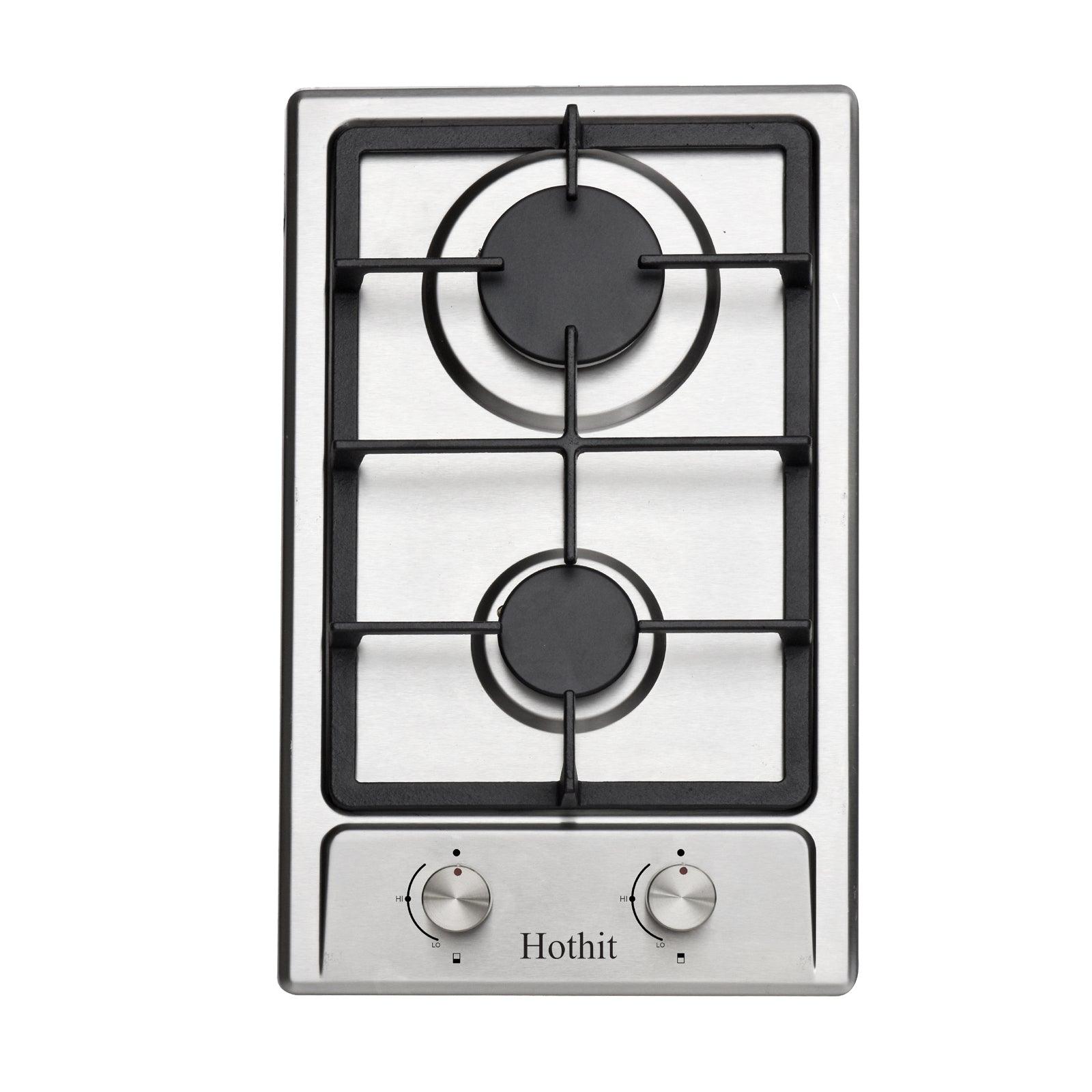 🆓🚛 2 Burner Propane Gas Cooktop, 12" Inch Lpg/Ng Dual Fuel Built-in Gas Stove Top, Stainless Steel Electronic Ignition Gas Hob for Apartment, Outdoor, Rvs